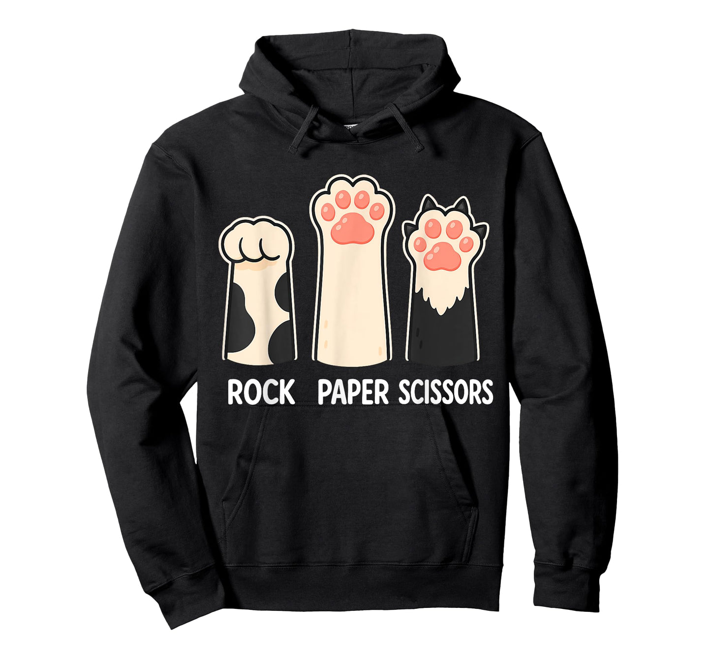 Rock Paper Scissors Hand Game Cute Paw Funny Cat T-Shirt for Men Women Kids