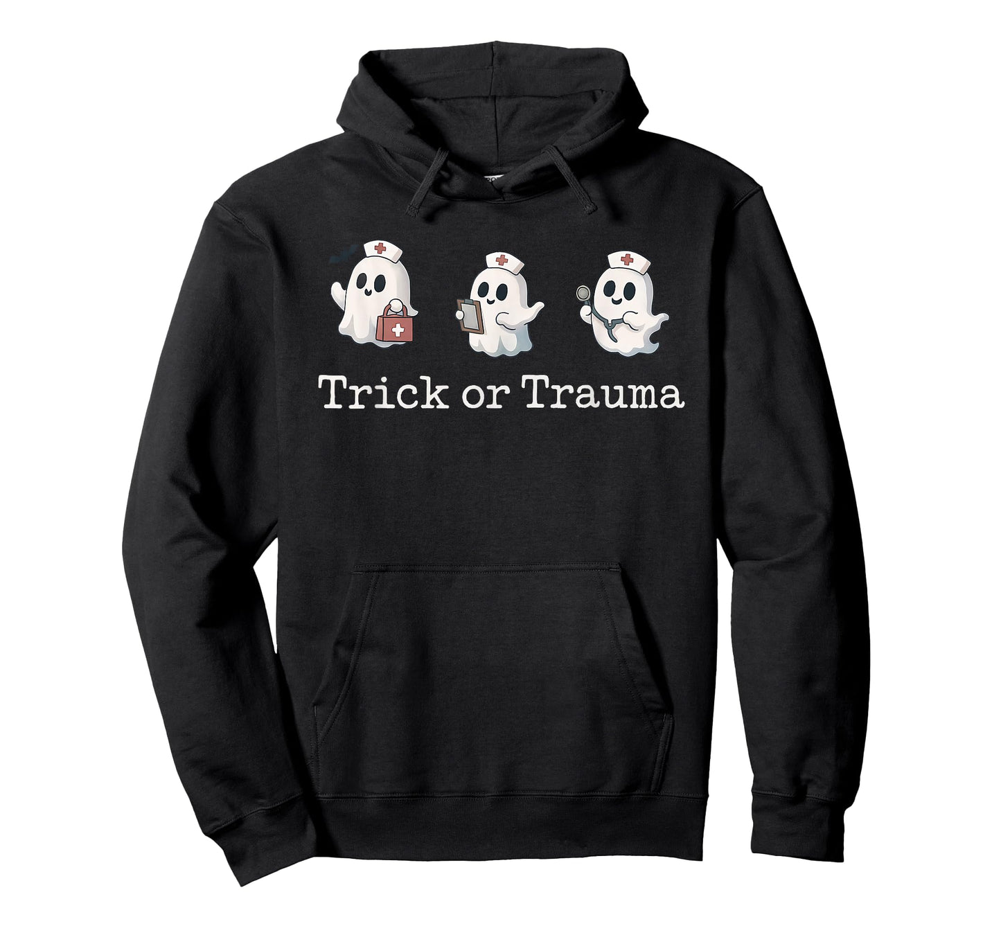 Funny Halloween Cute Ghost Nurse Trick Or Trauma Costume T-Shirt