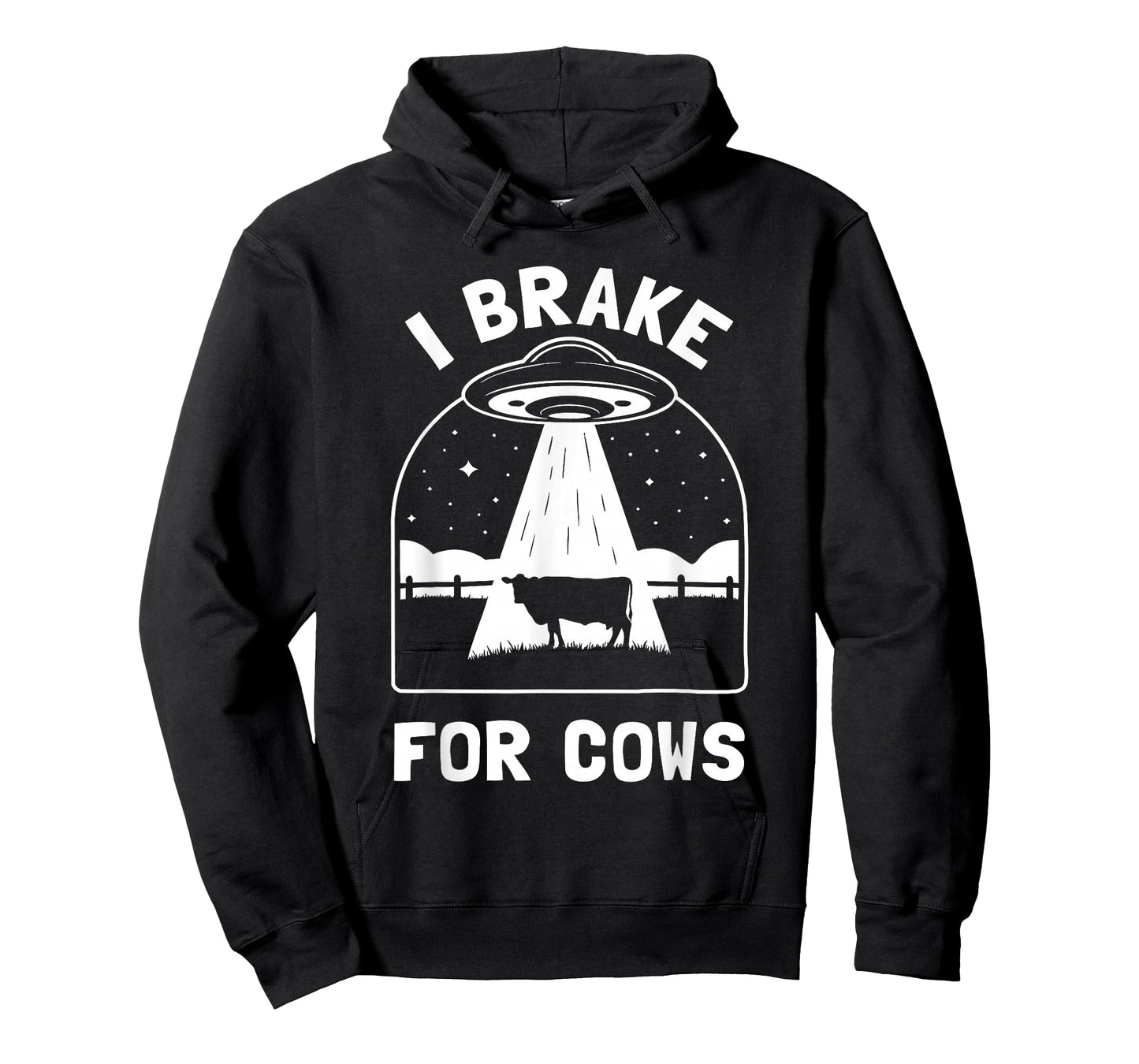 I Brake for Cows Funny UFO Alien Abduction Conspiracy T-Shirt