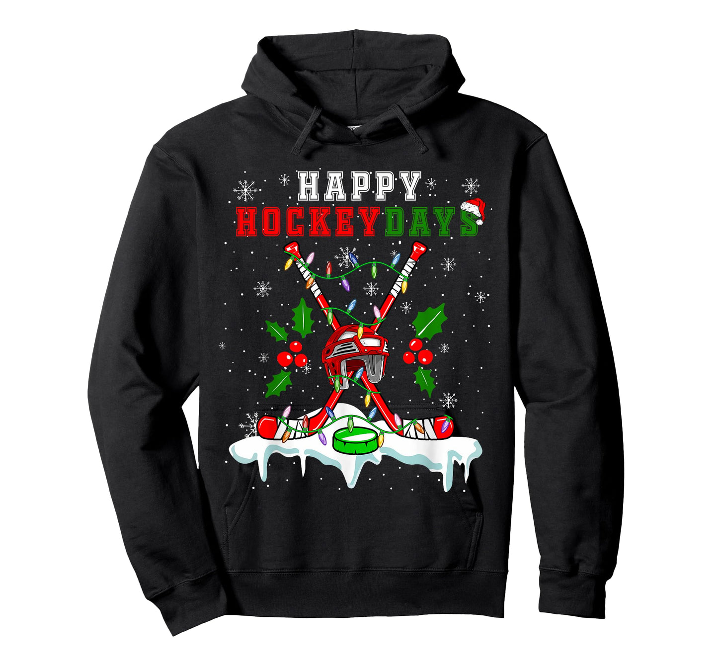 Happy Hockey Xmas Days Ice Hockey Equipment Player Family T-Shirt