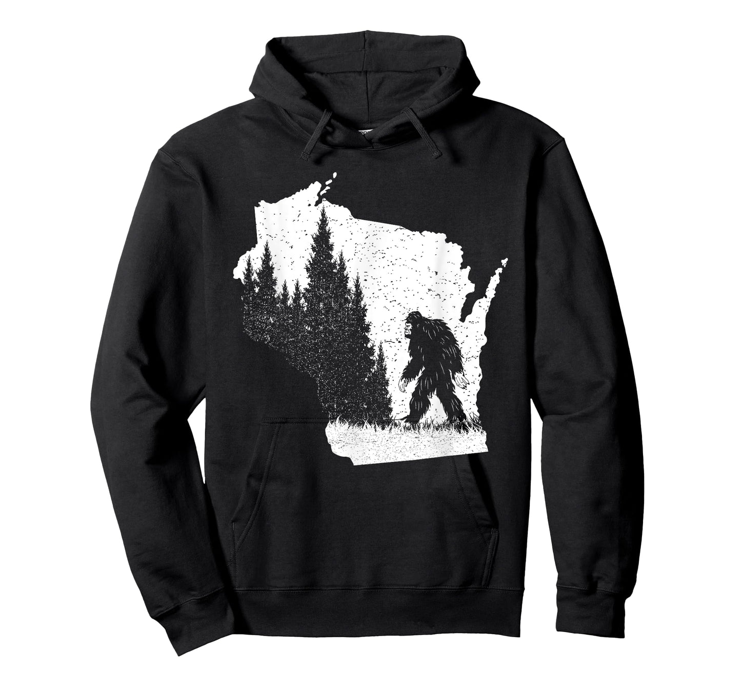 Wisconsin Bigfoot Pride Sasquatch Silhouette Forest Lovers T-Shirt
