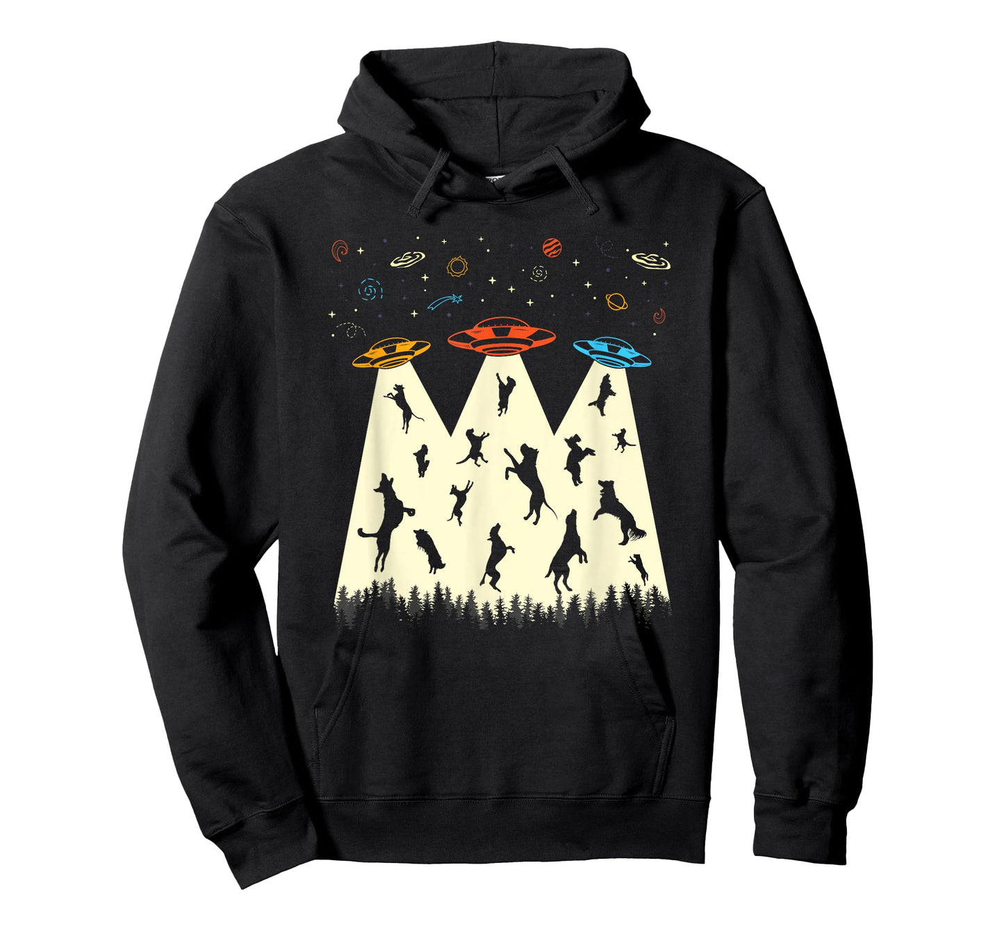 UFO Abduction Shirt Alien Dog Lover Retro Flying Saucer T-Shirt for Men Women Girls Kids