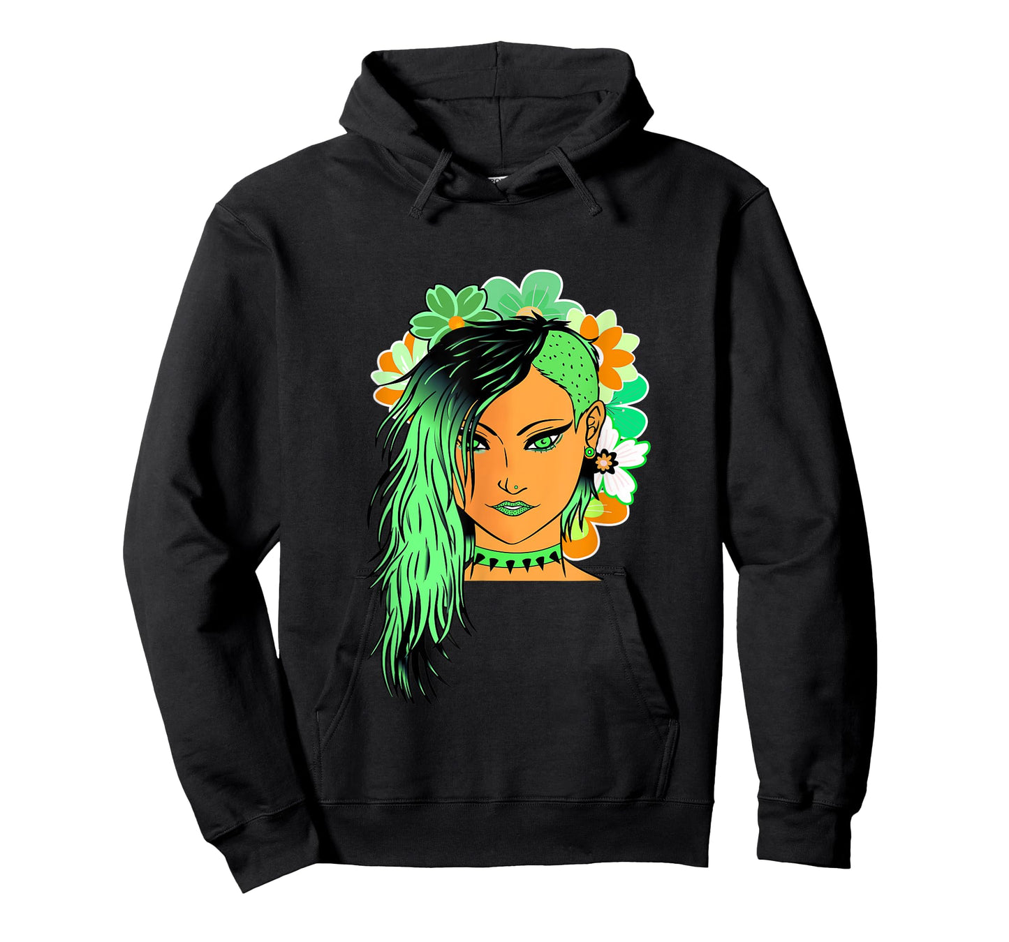 Kawaii Anime fairy floral emo goth teen girl lime green T-Shirt