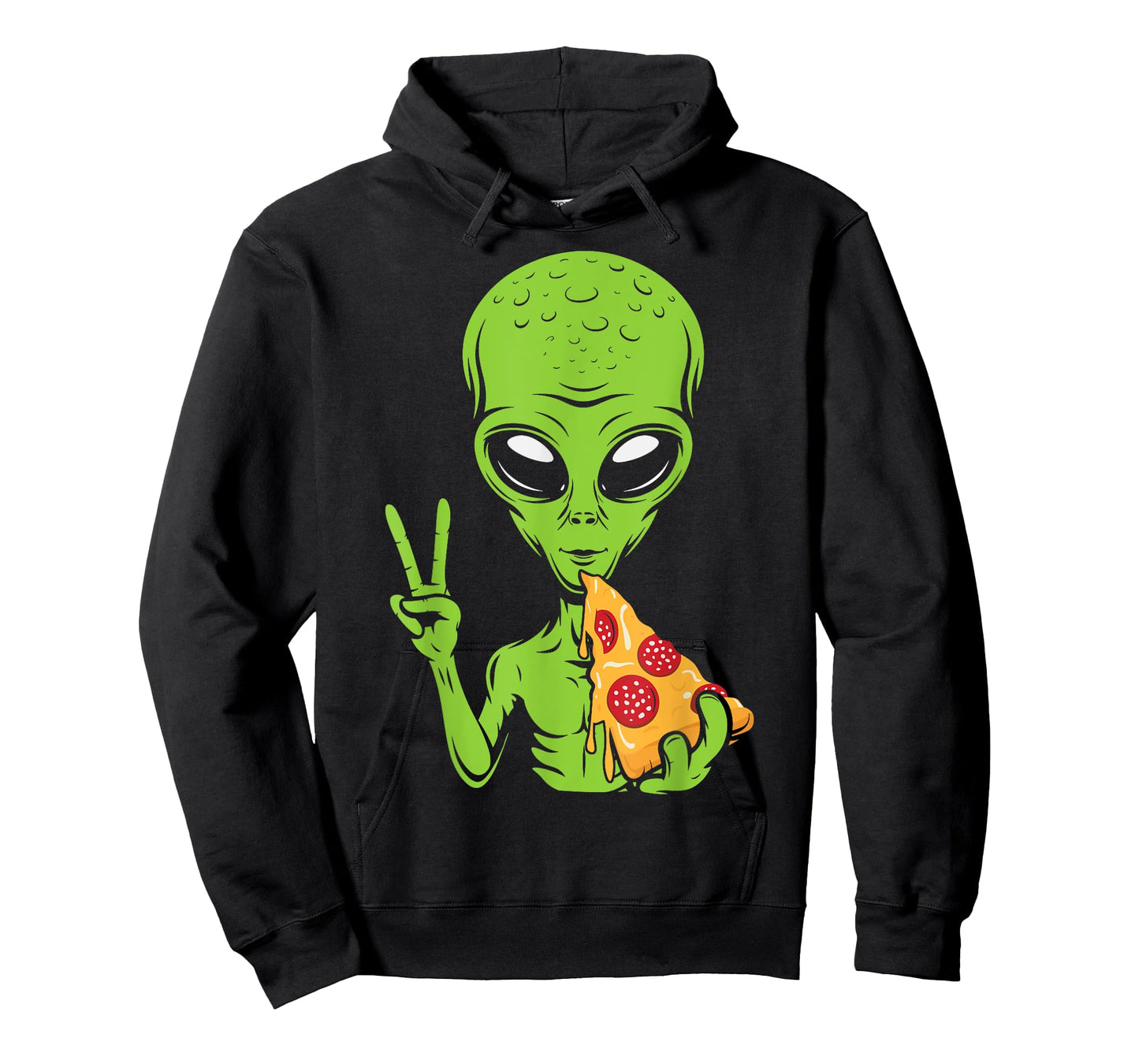 Funny Alien Head Eating Pizza UFO Extraterrestrial T-Shirt