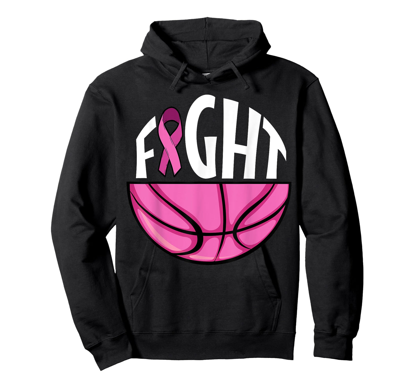 Breast Cancer Awareness Pink Ribbon Basketball Team Support T-Shirt
