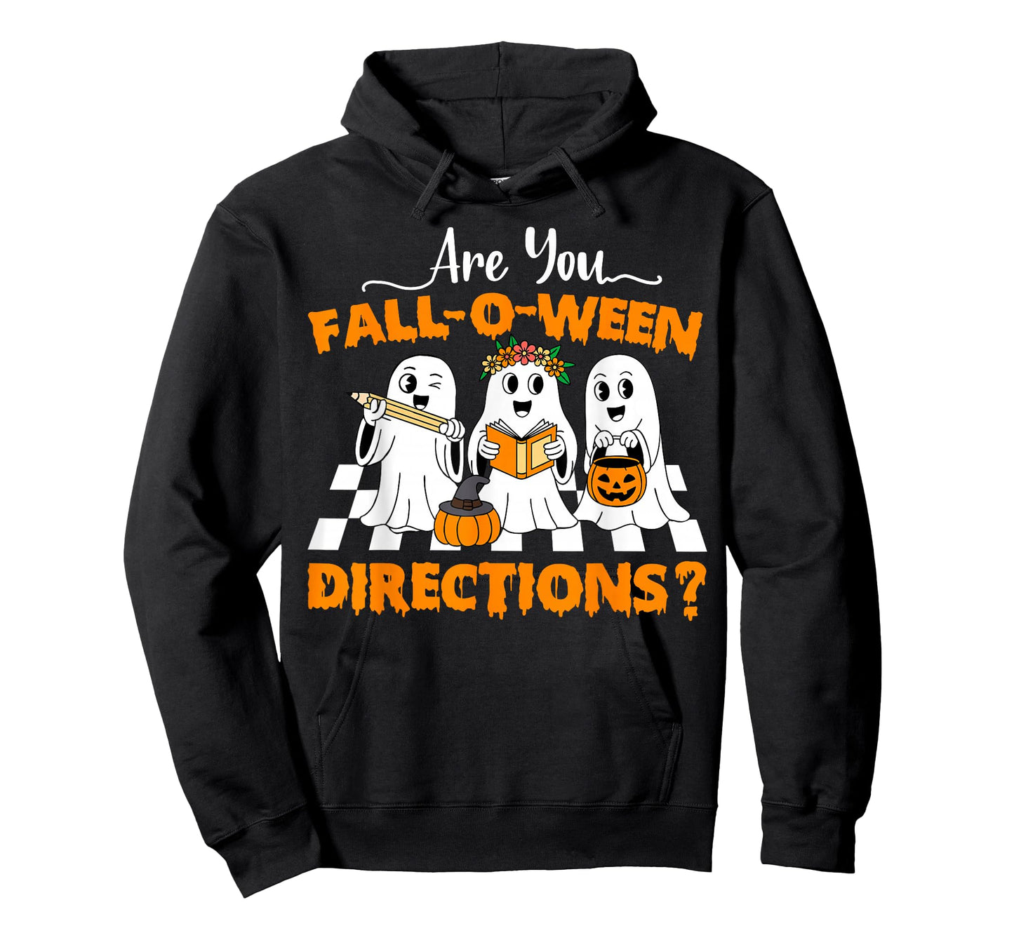 are You Fall O Ween Directions Funny Teacher Halloween Ghost T-Shirt