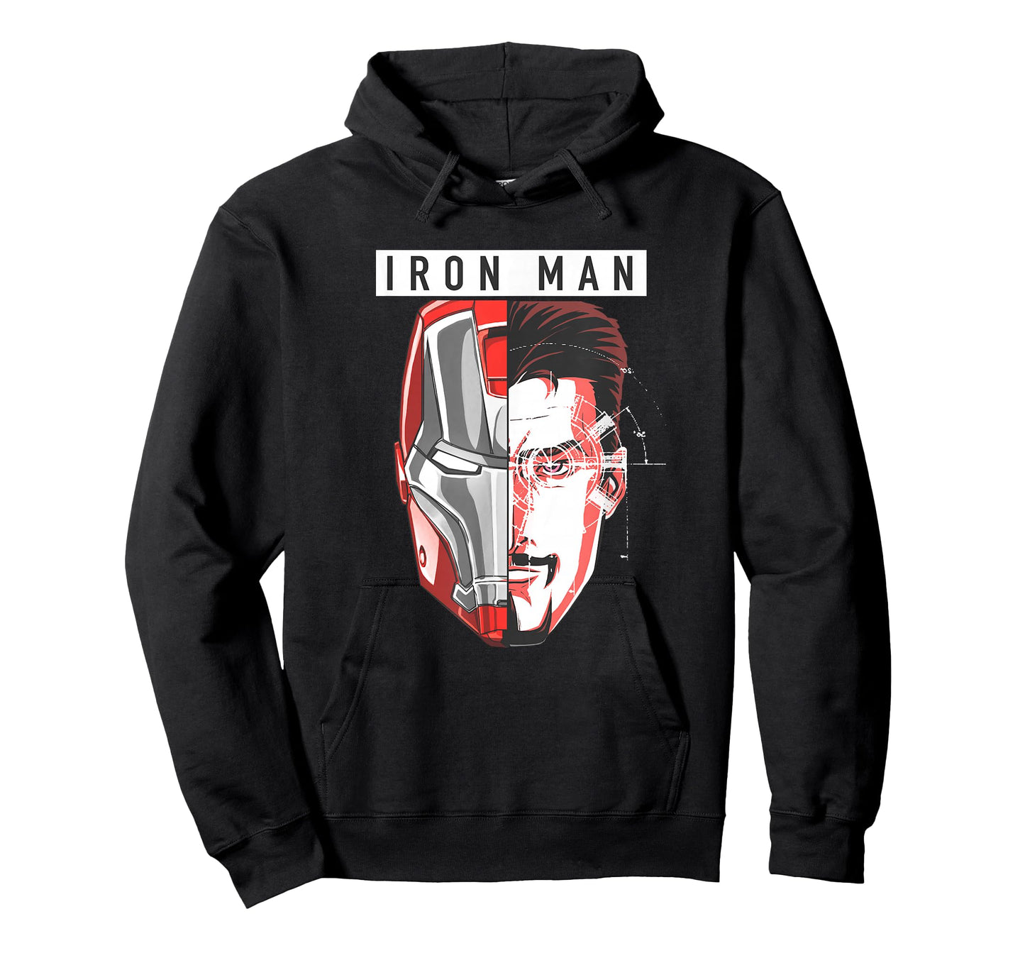 Marvel Comics Retro Classic Iron Man Tony Stark Split Face T-Shirt