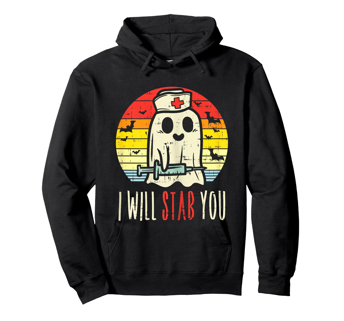 Will Stab You Ghost Nurse Retro Halloween Nursing RN T-Shirt
