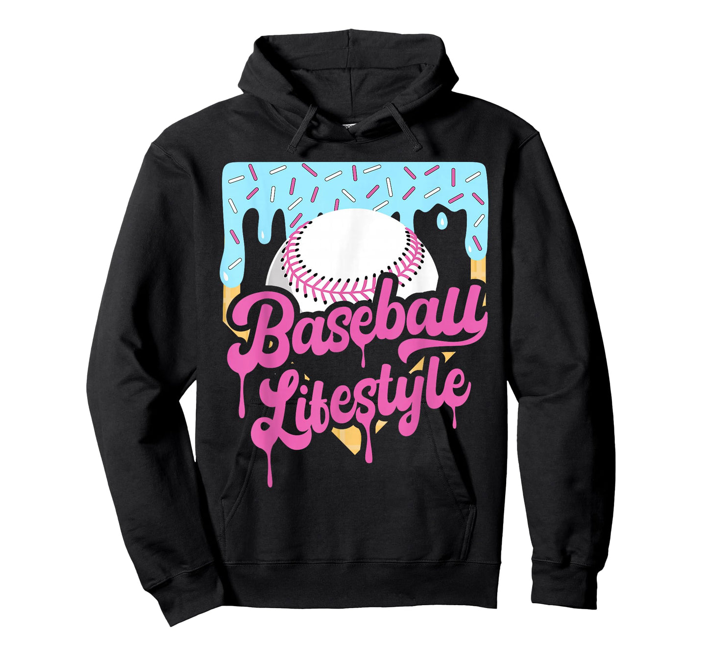 Baseball Lifestyle Home Plate Ice Cream Drip Men Boys Youth T-Shirt