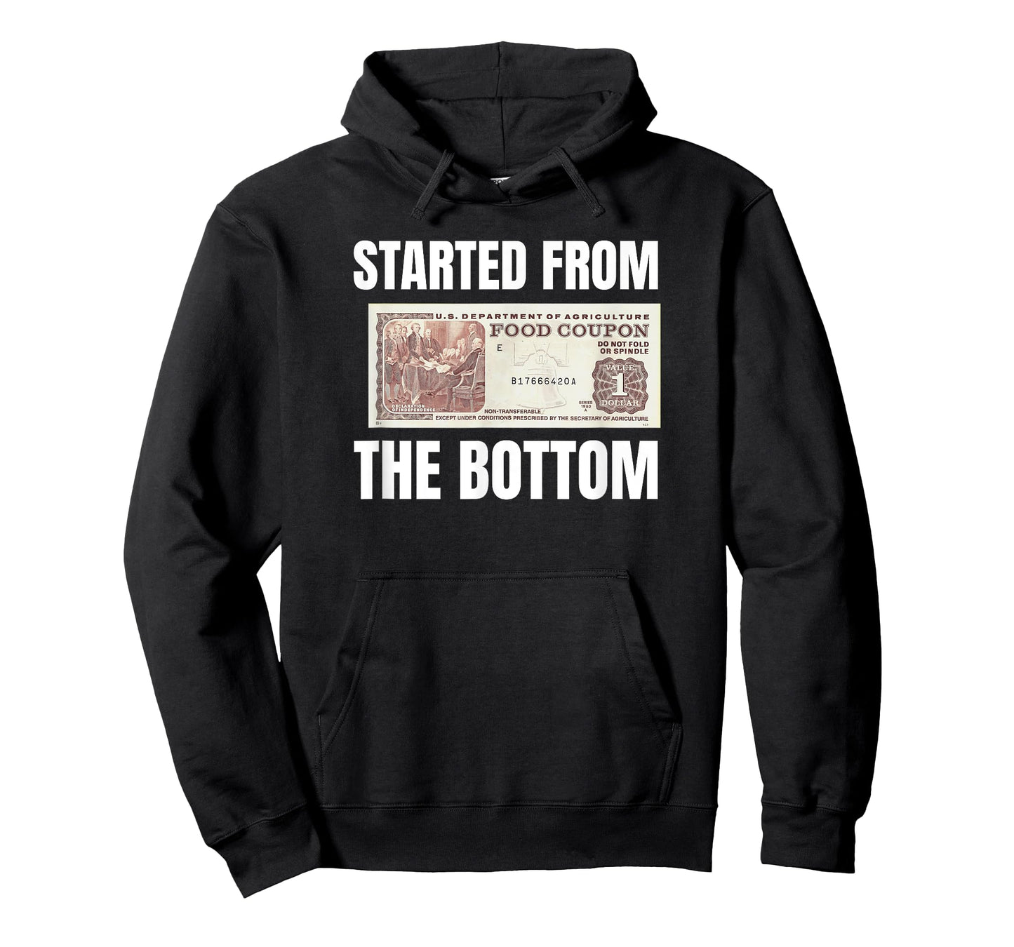 Started At The Bottom Funny Food Stamp 80's 90's kids Know T-Shirt