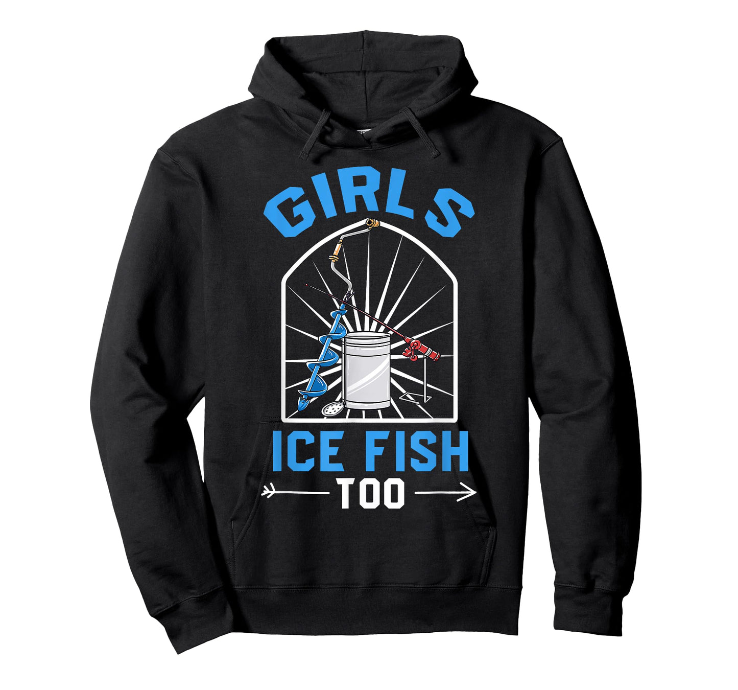 Ice Fishing Shirt Funny Fisherman Girls Ice Fish Too Tee T-Shirt