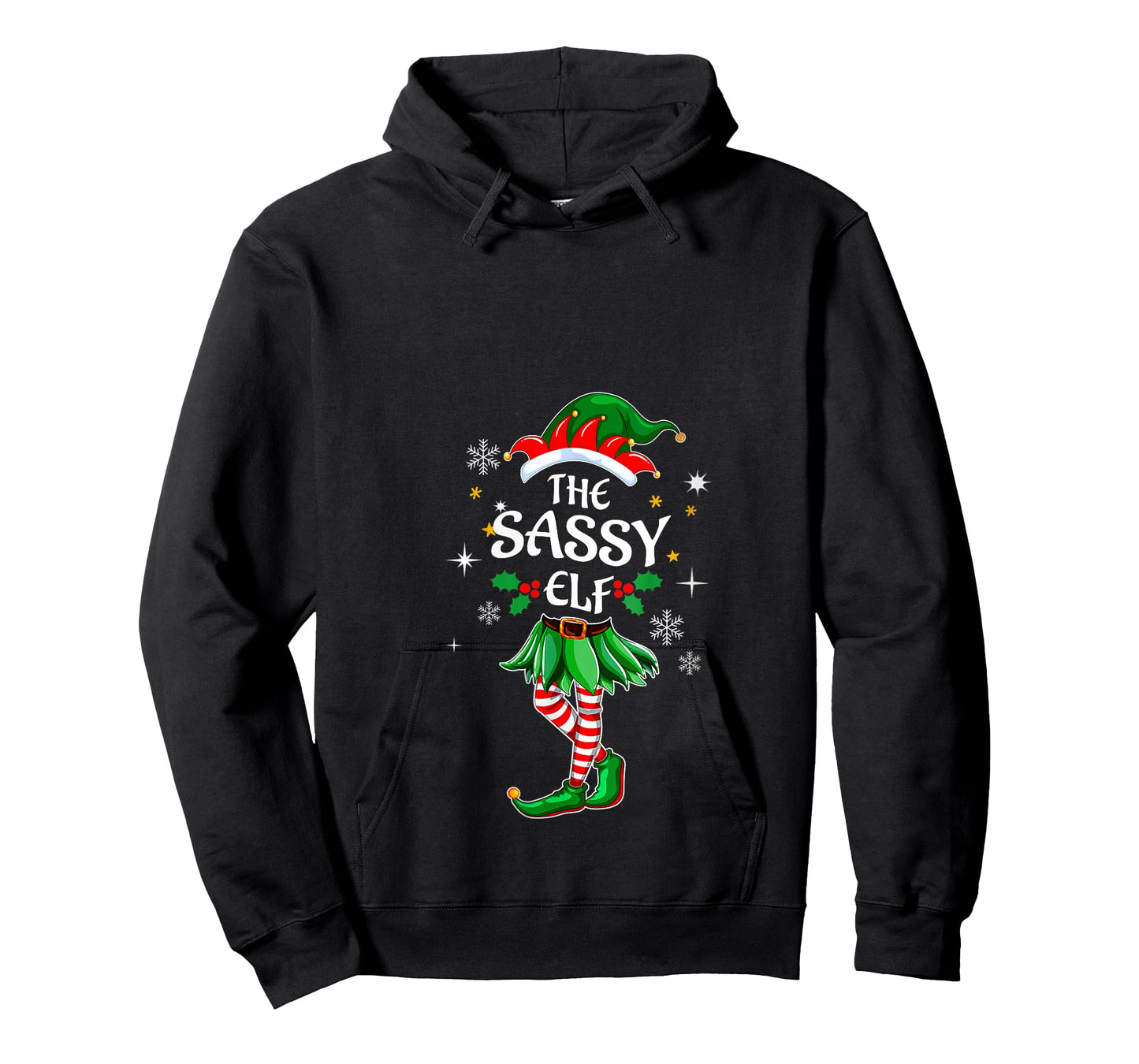 Womens I'm The Sassy Elf T-Shirt Matching Christmas Costume Shirt V-Neck T-Shirt