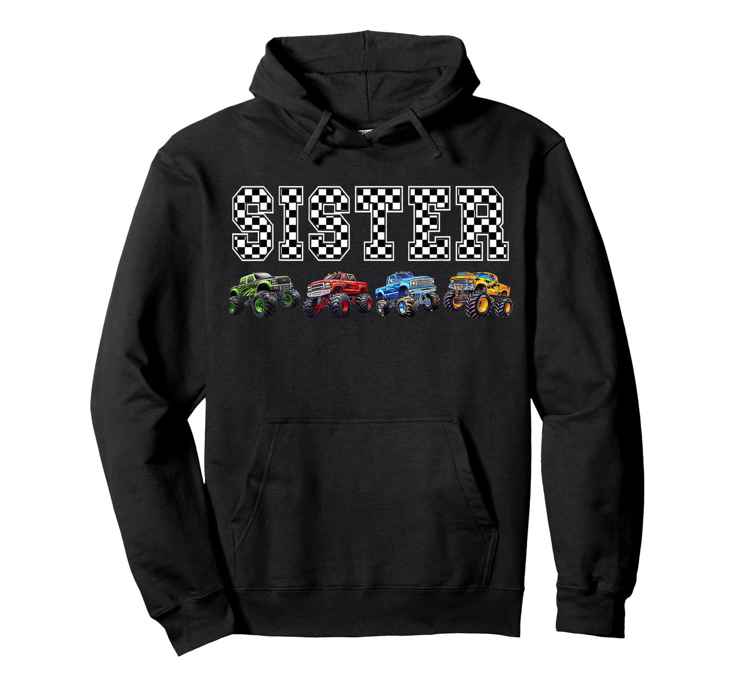 Sister Family Crew Monster Truck Lover Birthday Matching T-Shirt
