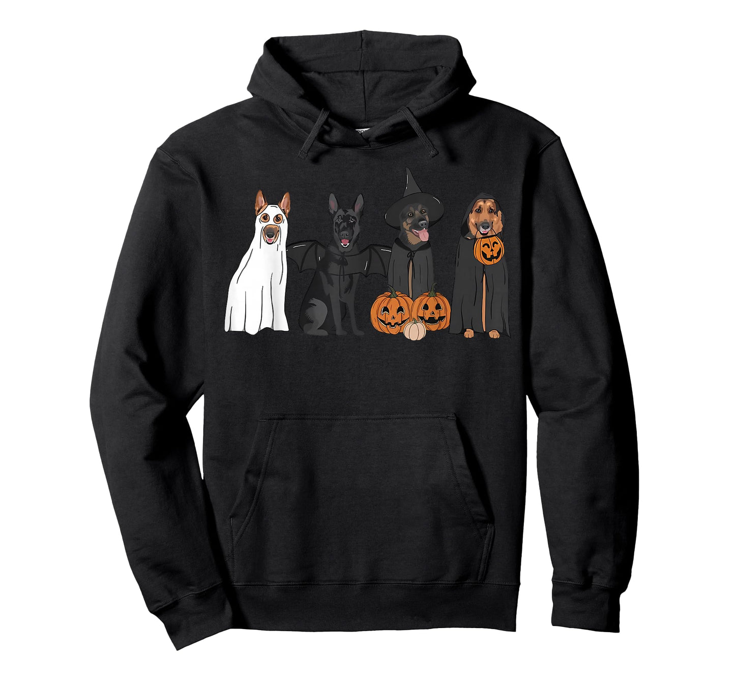 German Shepherd Dogs Lovers Ghost Witch Halloween Spooky T-Shirt