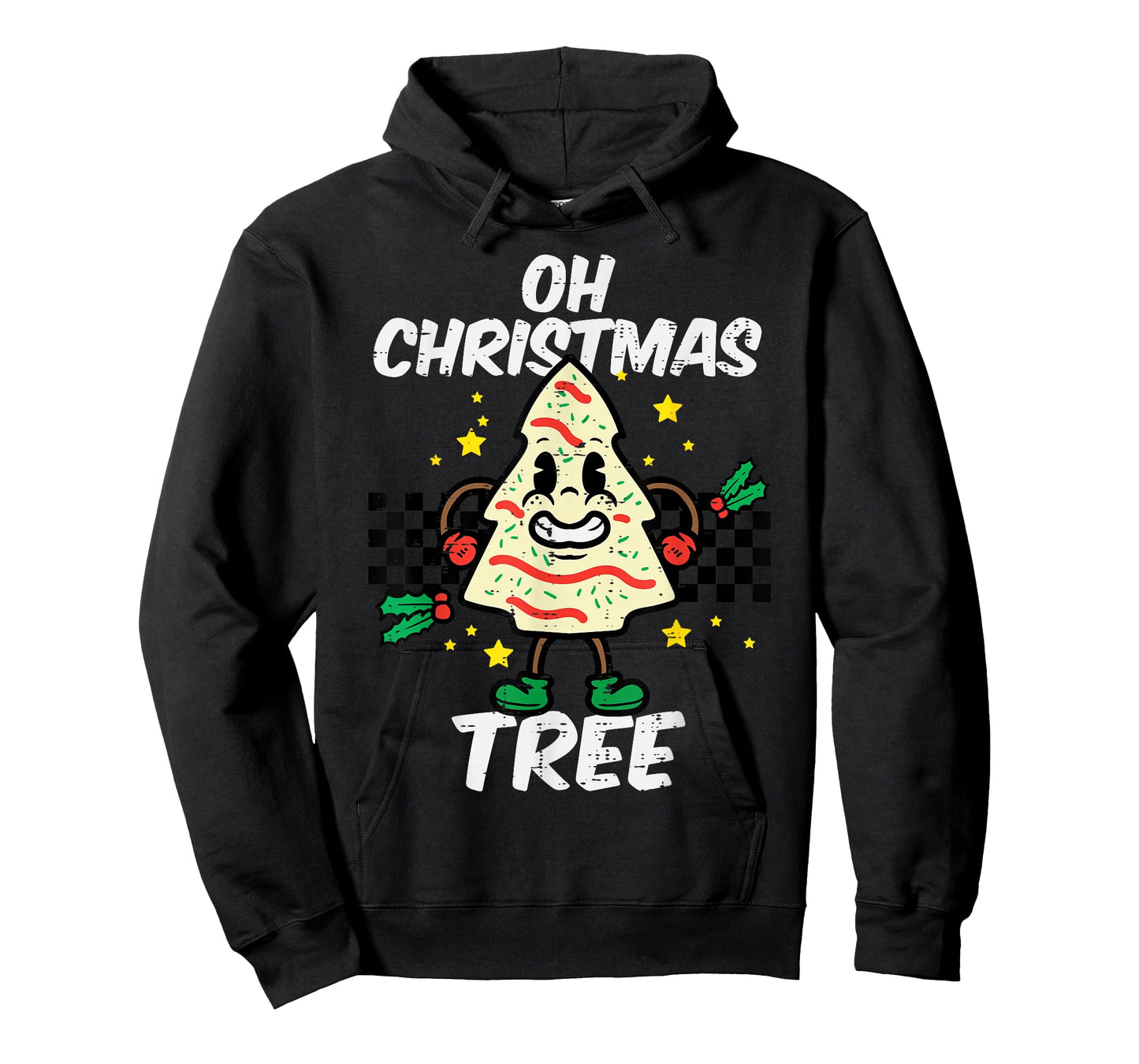 Oh Christmas Tree Cake Retro Groovy Xmas Men Women Kids T-Shirt