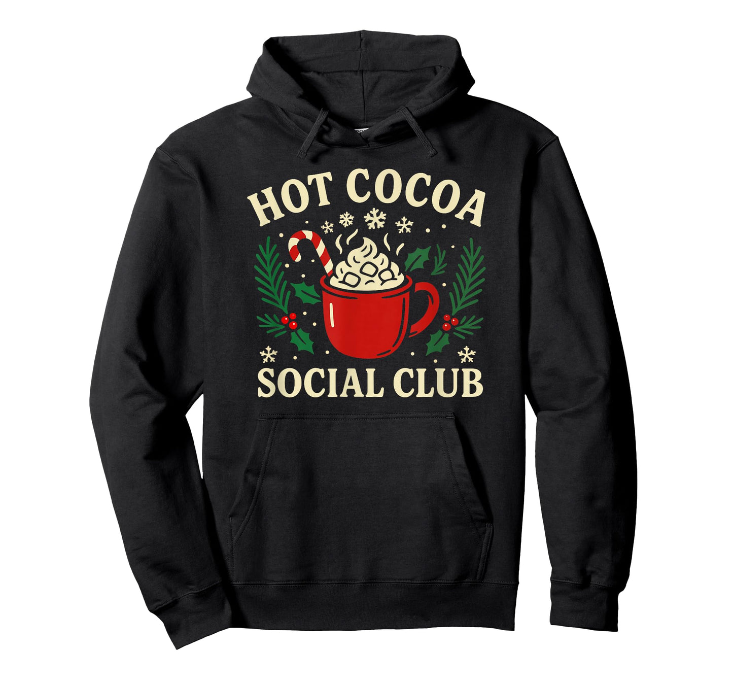 Hot Cocoa Social Club Cozy Winter Christmas Graphic T-Shirt