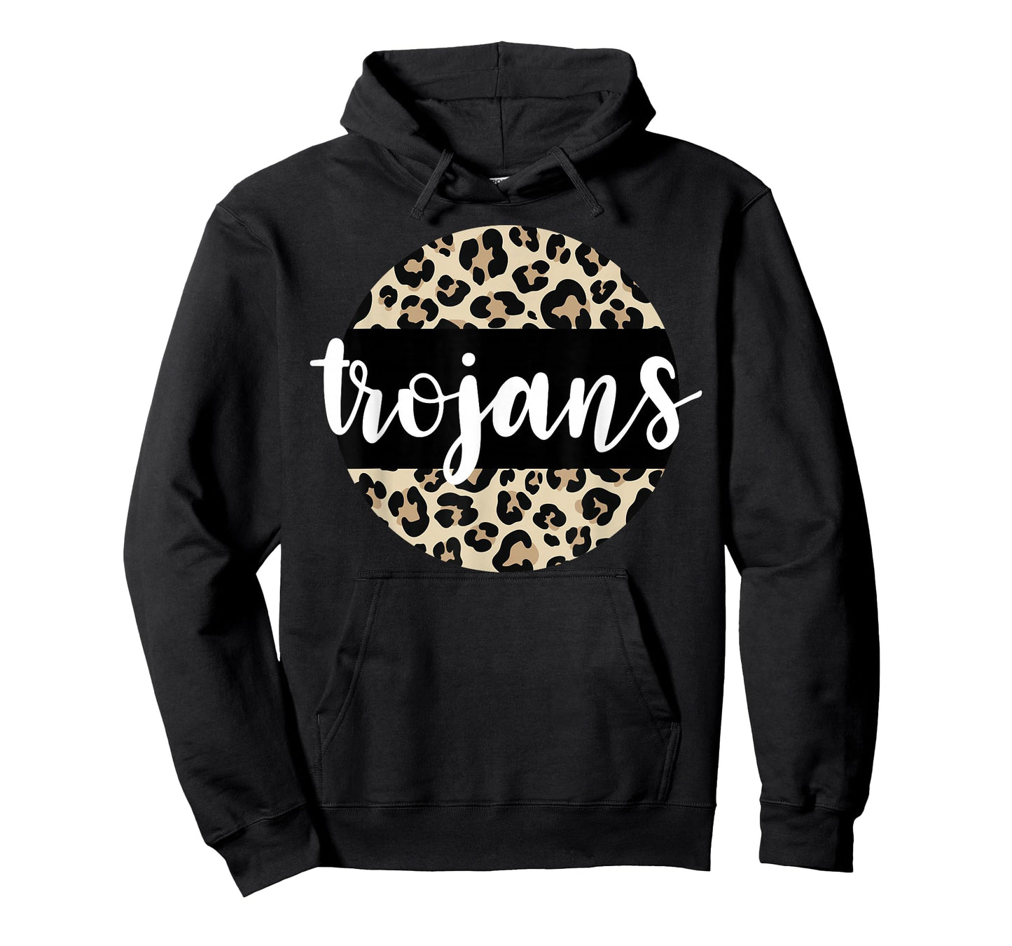 Leopard Print Trojans Team Mascot School Spirit Game Night T-Shirt