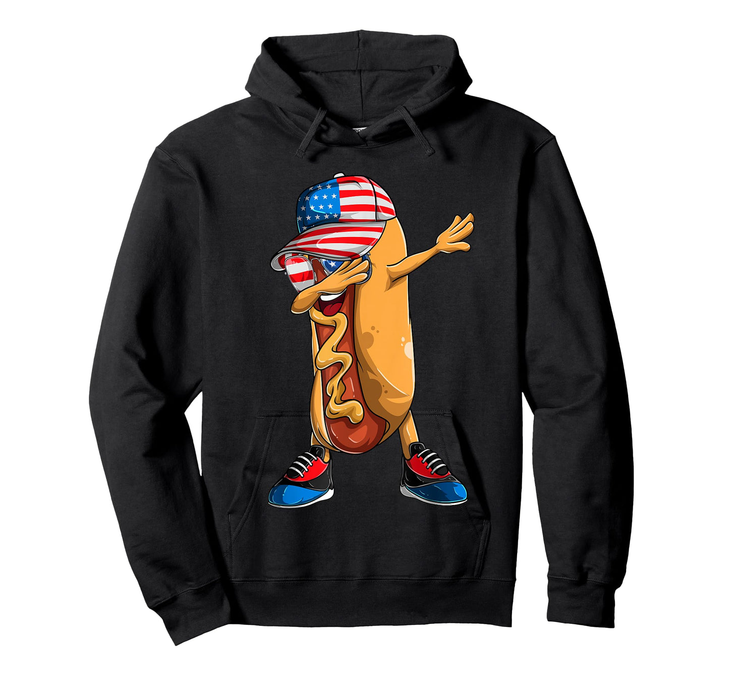 Hot Dog Shirts Boy, July 4th Shirts For Women Dabbing Hotdog T-Shirt