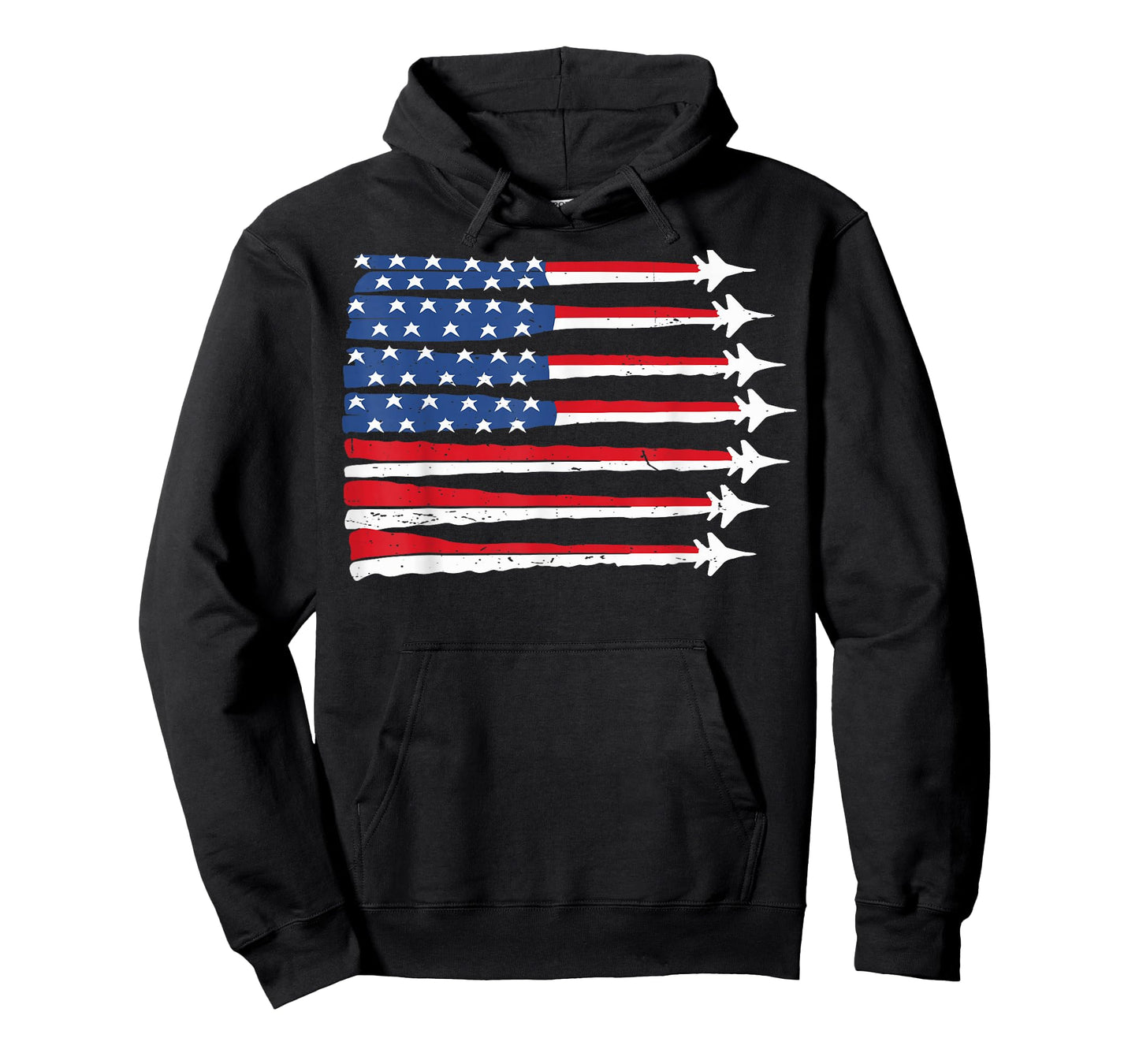 Patriotic USA Flag Fighter Jet 4th July Boy Red White & Blue T-Shirt