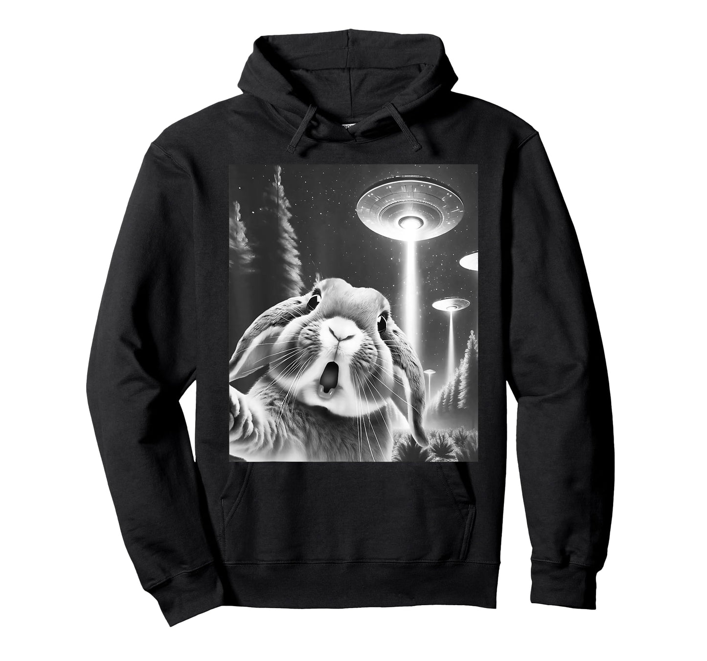 Funny Rabbit Alien UFO Taking a Selfie Animal Lover T-Shirt