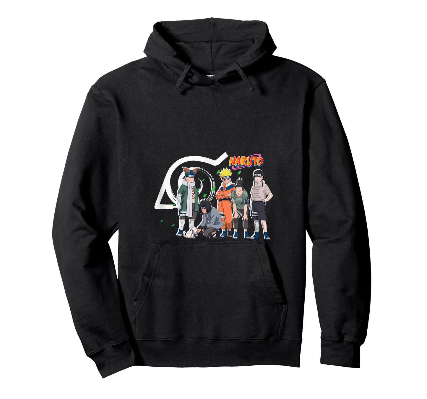 Naruto Characters & Konoha Emblem T-Shirt