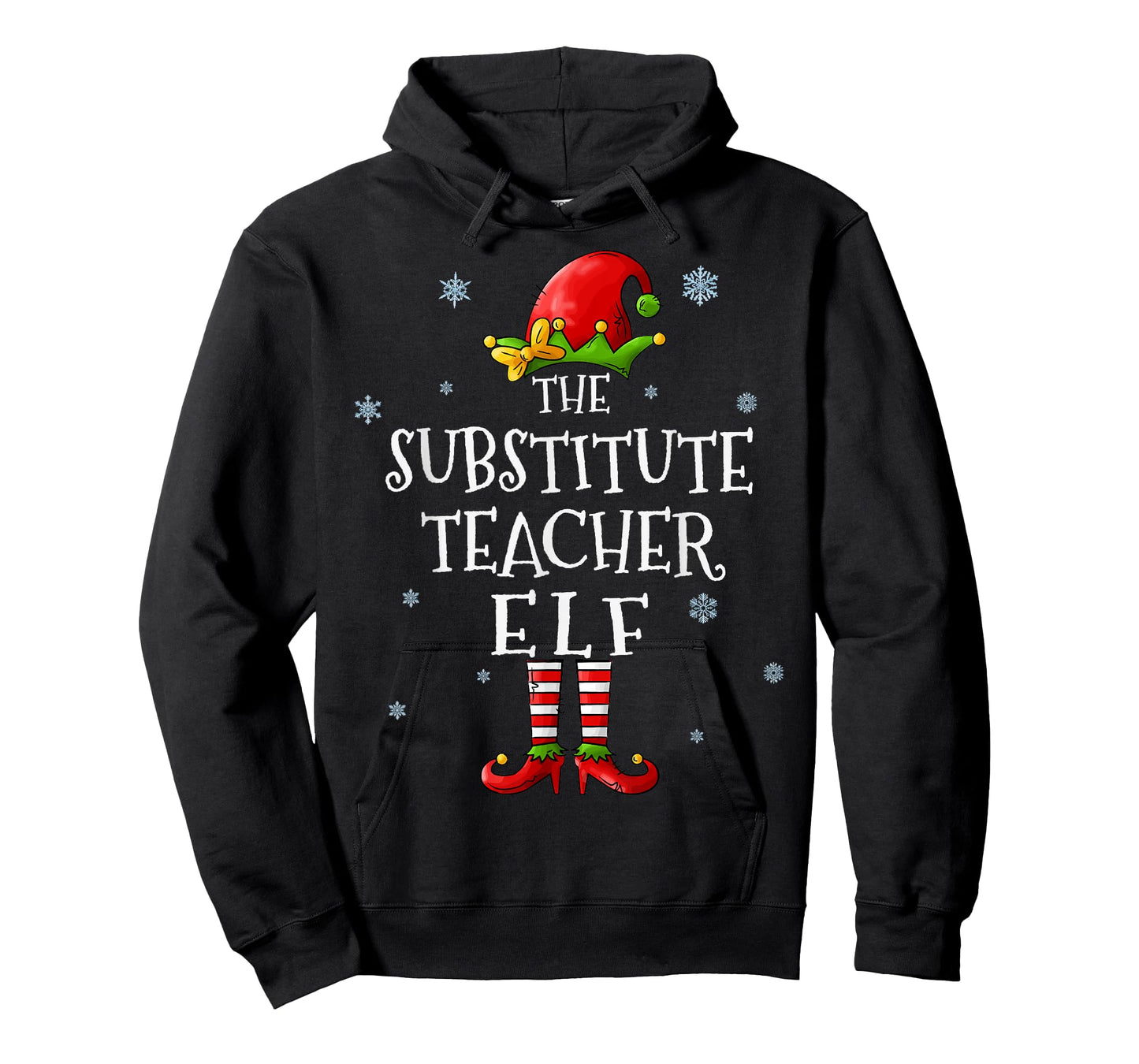 The Substitute Teacher Elf Squad Funny Matching Christmas T-Shirt for Men Women