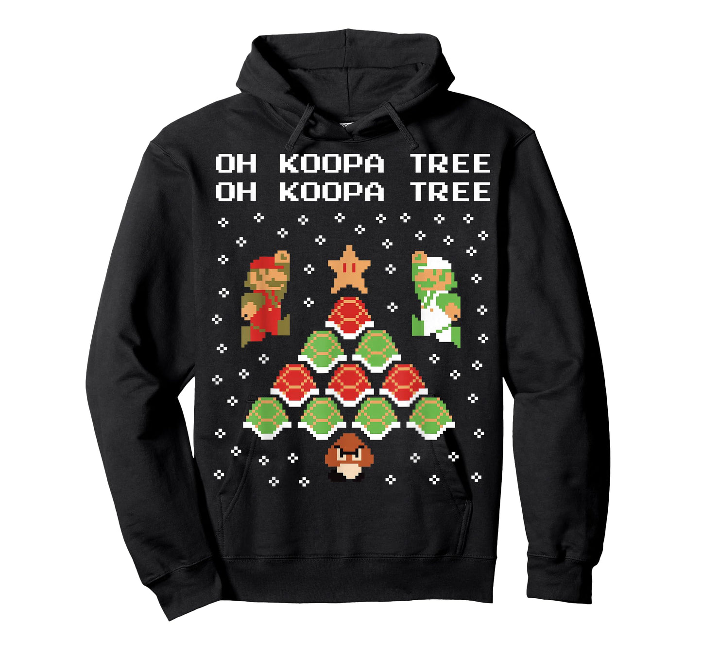 Super Mario Koopa Tree Goomba Christmas Graphic Short Sleeve T-Shirt