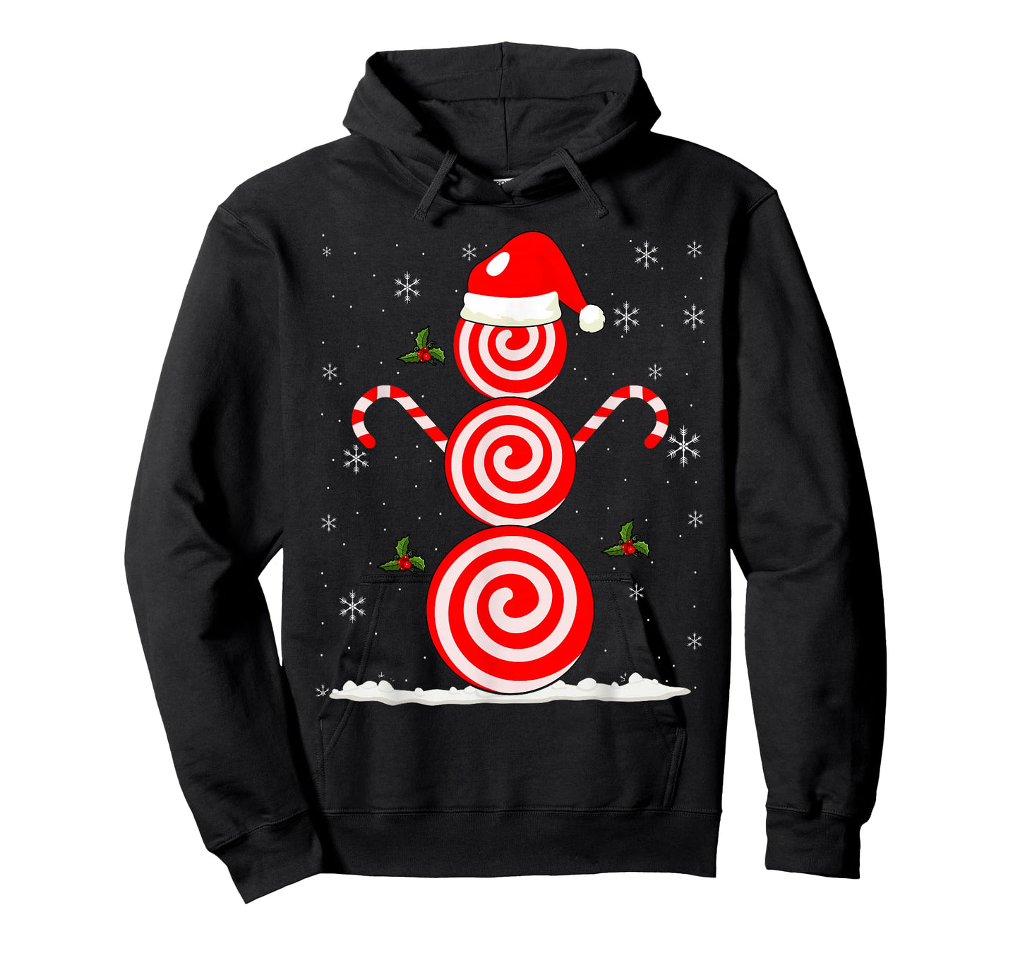 Funny Christmas Peppermint Candy Snowman T-Shirt