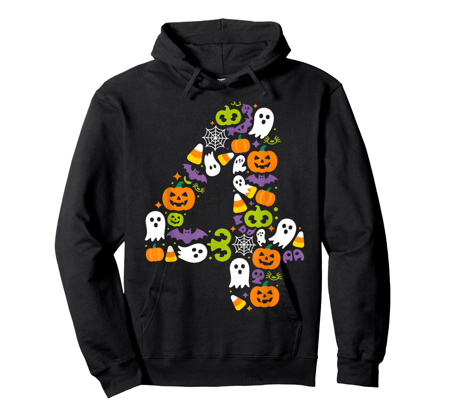 Halloween Birthday Number Four Pumpkin Ghost Kids T-Shirt