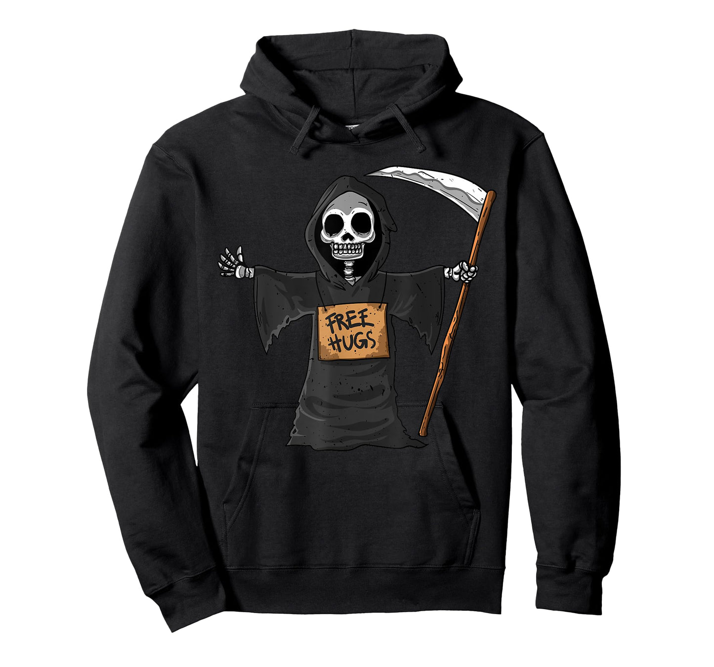Free Hugs Grim Reaper Halloween Party Cosplay Lazy Costume T-Shirt