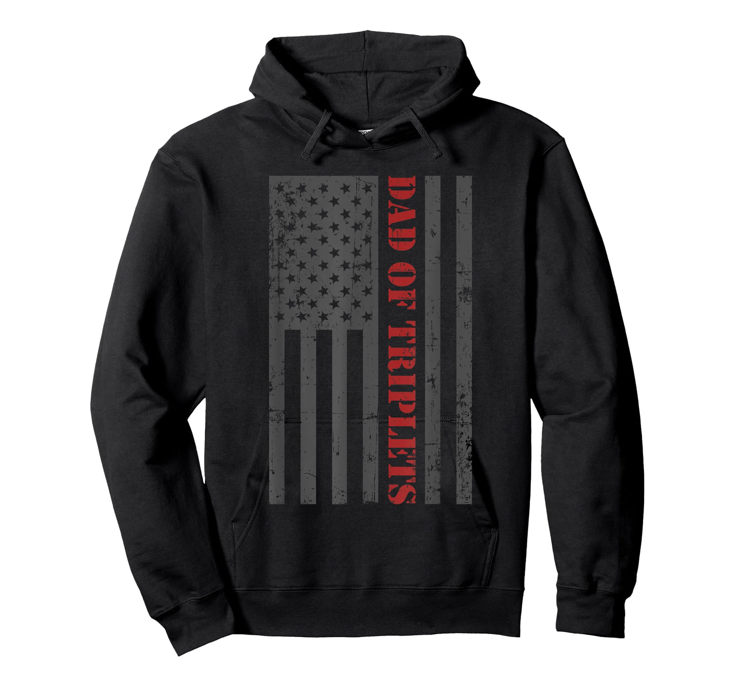 Fathers Day Triplet Dad American Flag Dad Of Triplets Gift Men T-Shirt