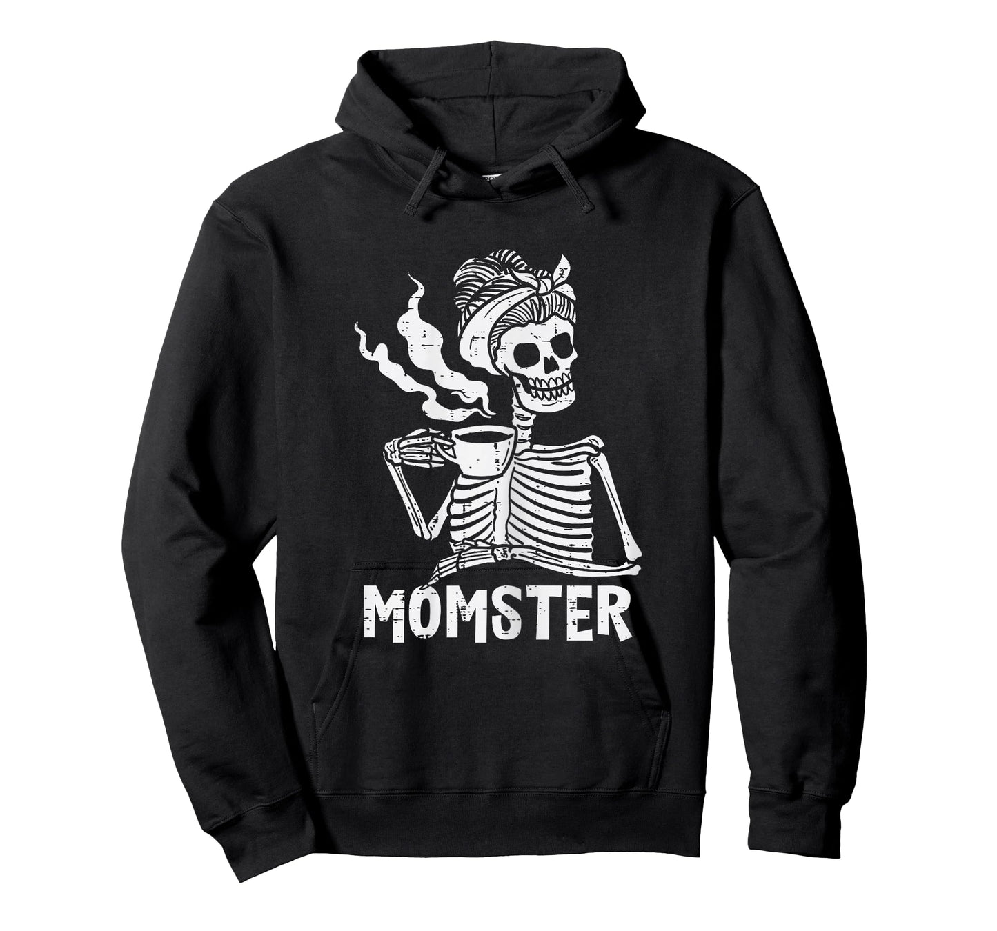 Momster Skeleton Woman Coffee Funny Halloween Mom Mama Women T-Shirt