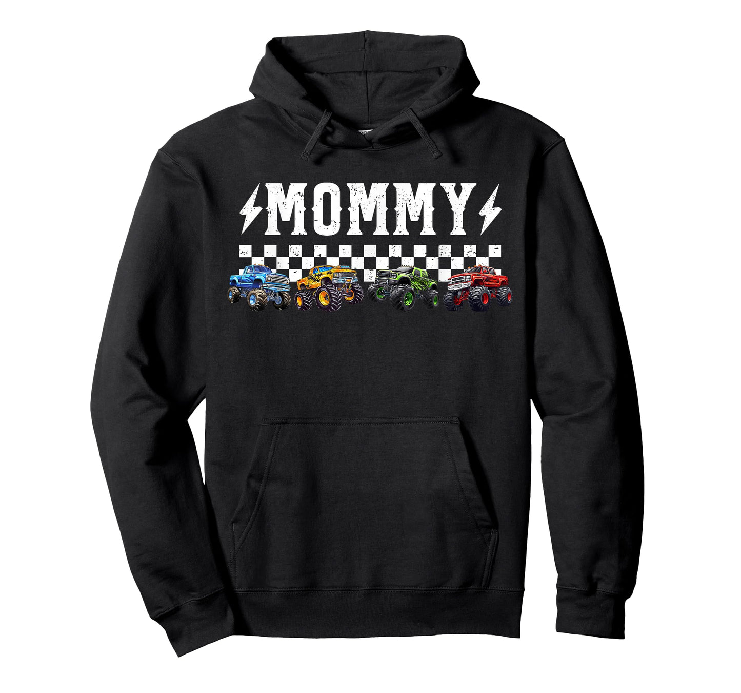 Mommy Retro Monster Truck Family Crew Birthday Matching T-Shirt