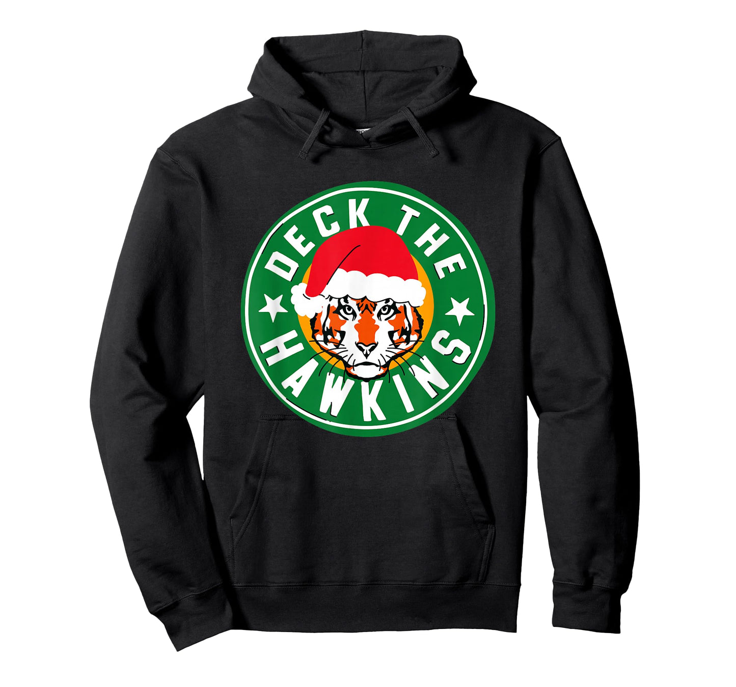 Stranger Things Christmas Deck The Hawkins Big Chest Badge T-Shirt