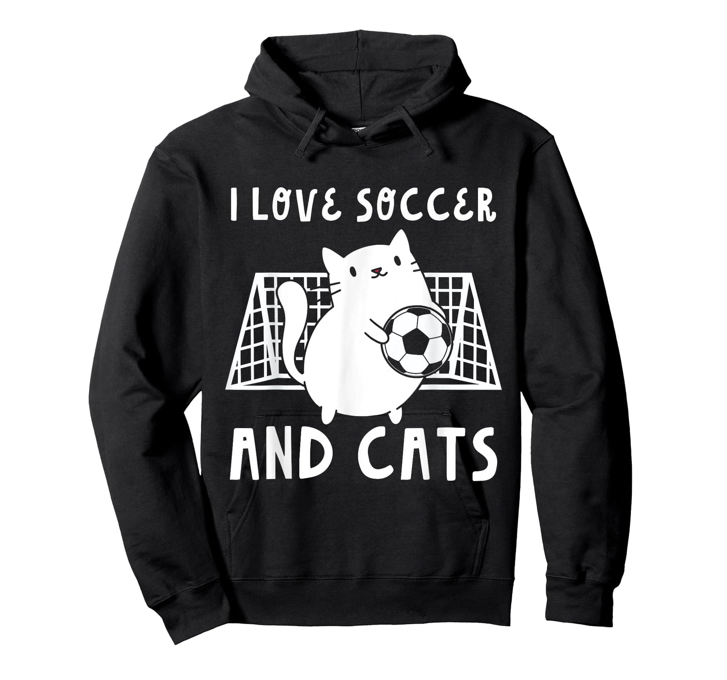 Cute I Love Soccer And Cats Funny Soccer Goalie Goalkeeper T-Shirt