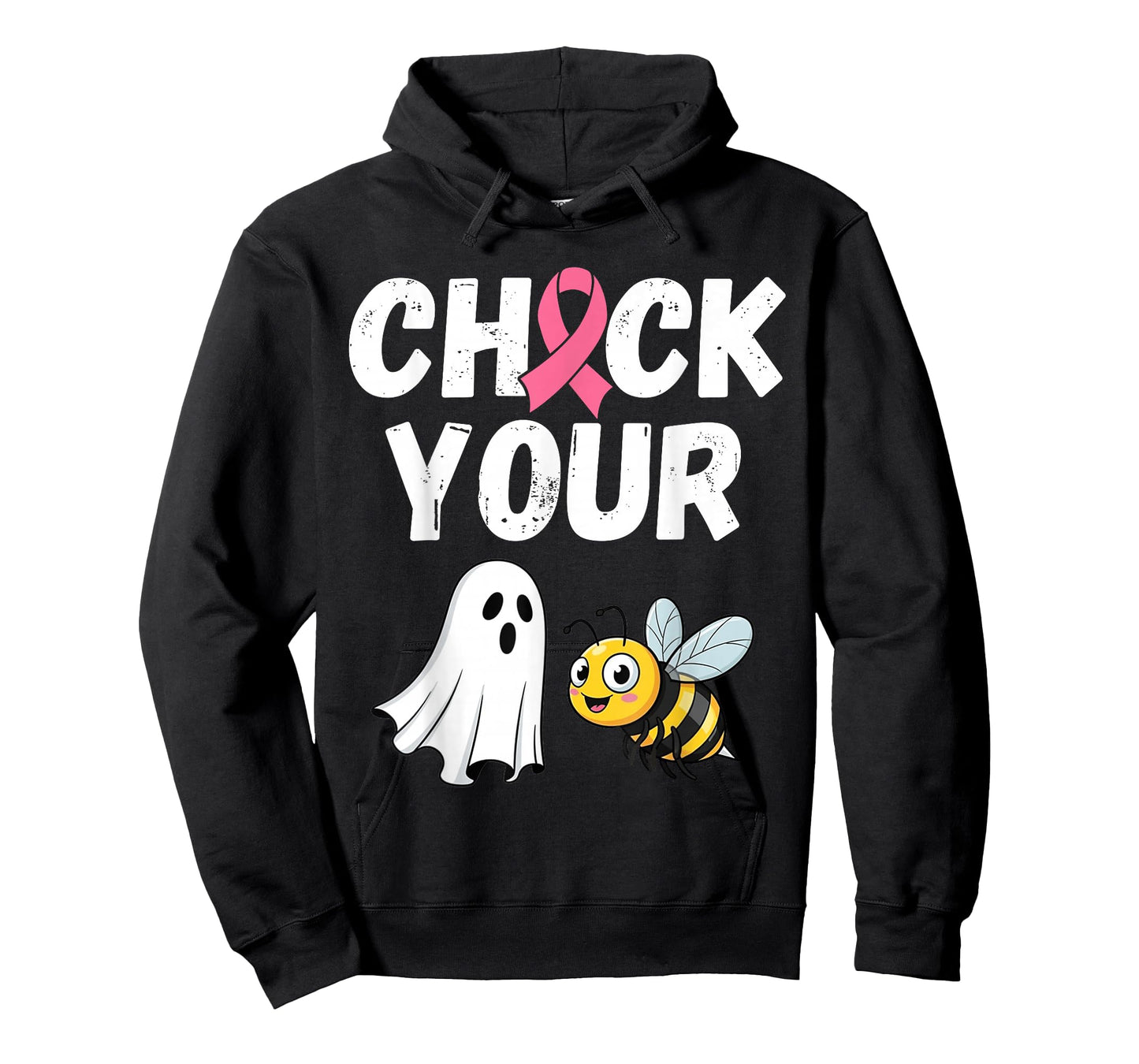 Check Your Boo Bees Breast Cancer Survivor Halloween Ghost T-Shirt