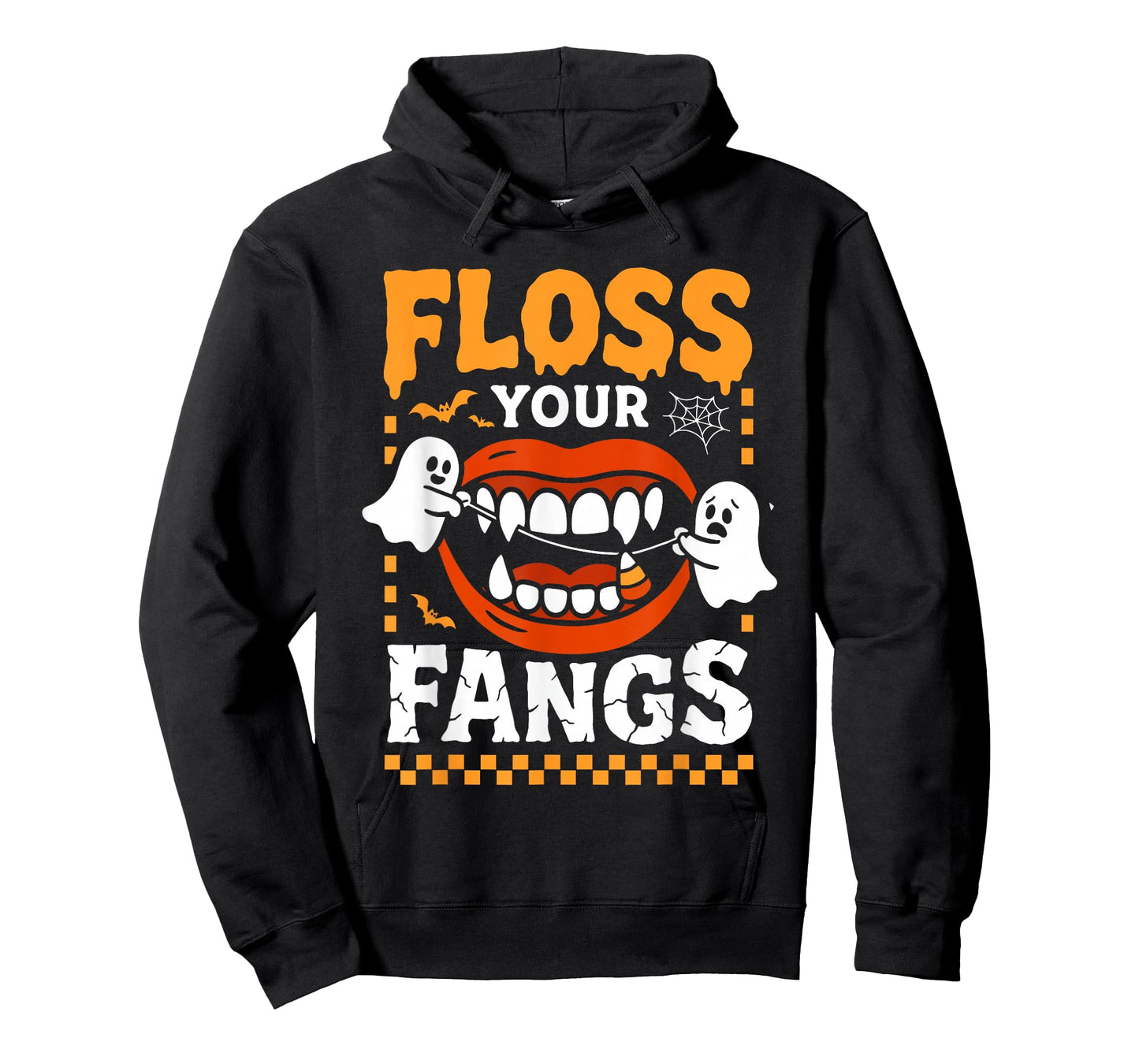 Retro Funny Teeth Floss Your Fangs Dentist Spooky Halloween T-Shirt