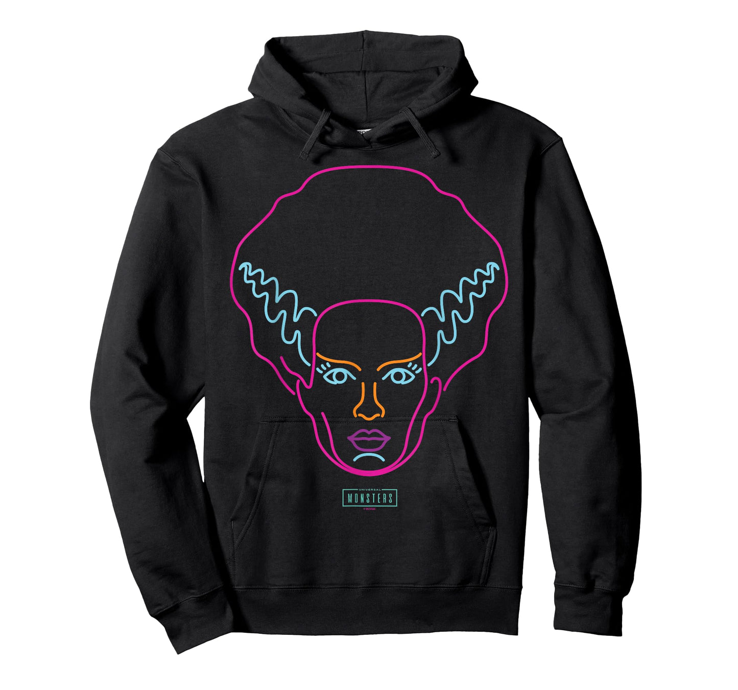 Universal Monsters Neon Bride of Frankenstein Portrait T-Shirt
