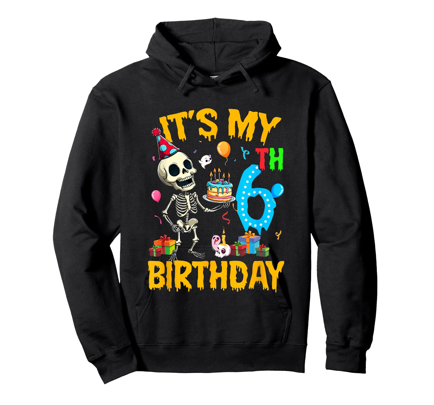 It's My 6Th Birthday Party Halloween Skeleton Birthday Kids T-Shirt