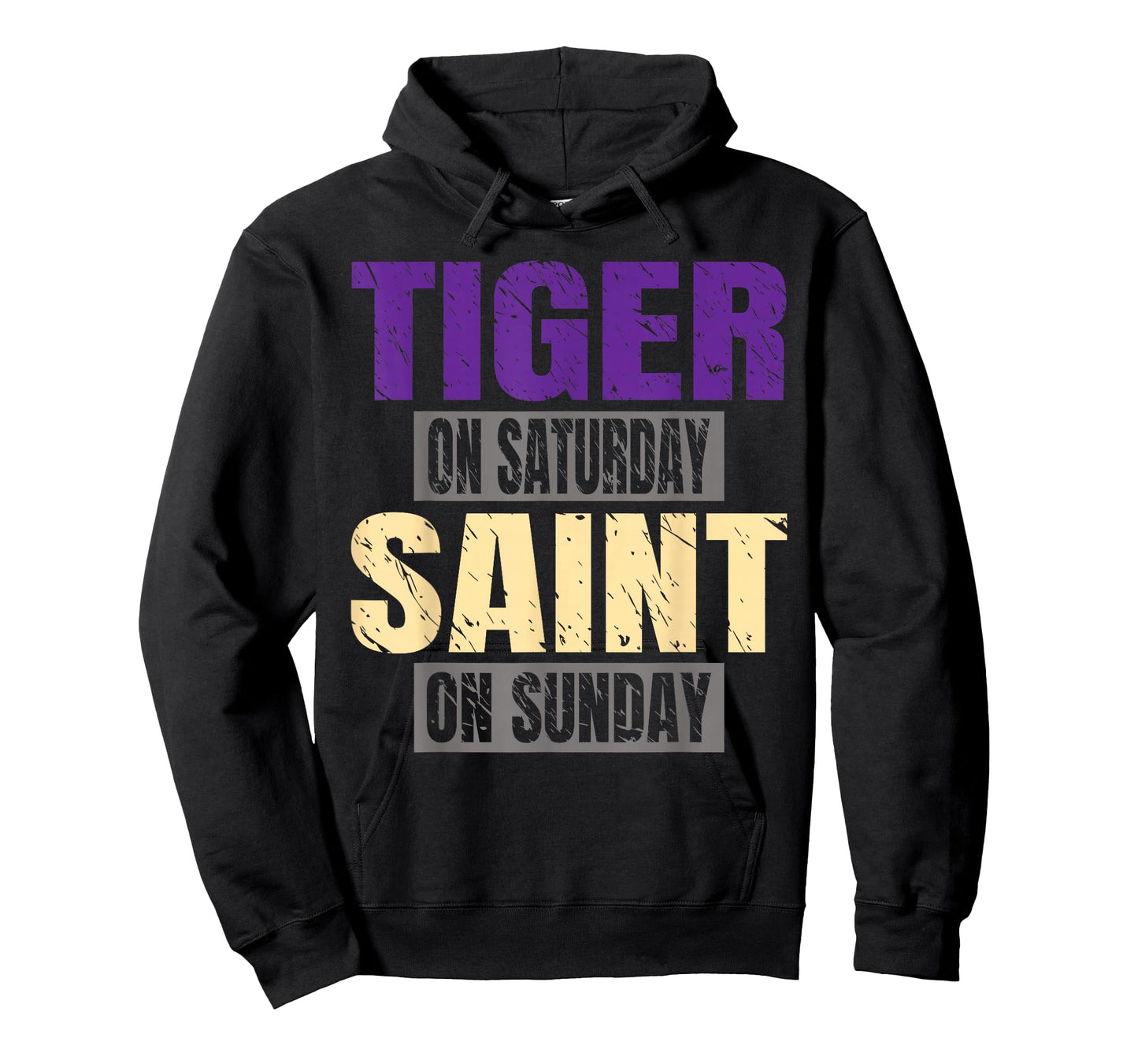 Tiger on Saturday Saint on Sunday Funny Fans Tiger Tee T-Shirt