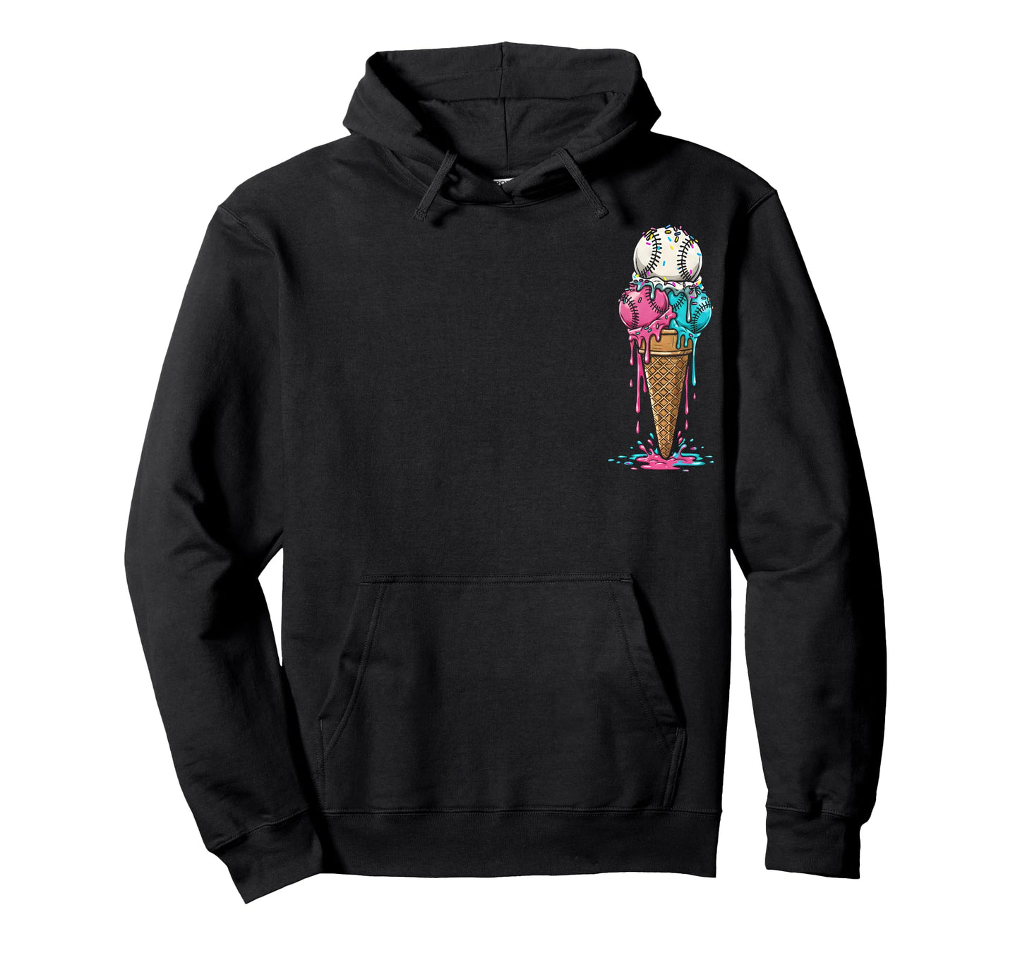 Baseball Ice Cream Drip Boys Home Plate Respect Drip T-Shirt