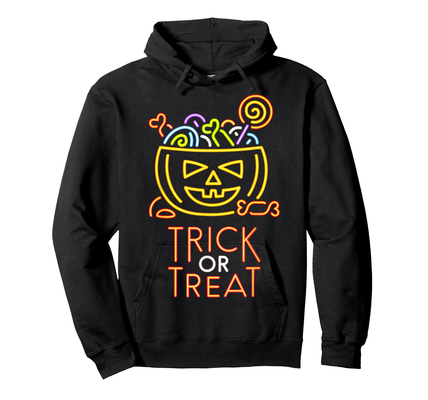 Trick Or Treat Neon Sign T-shirt Halloween Costume T-Shirt
