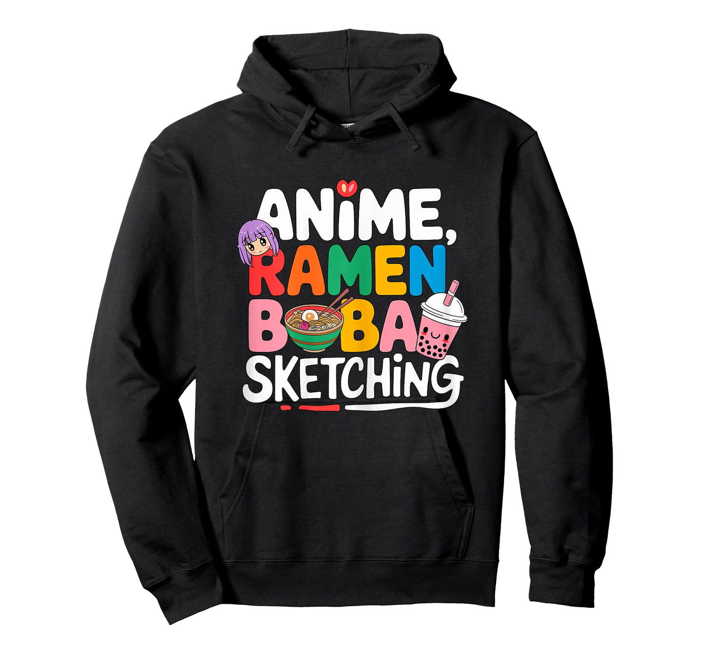 Anime Ramen Boba Sketching T-Shirt
