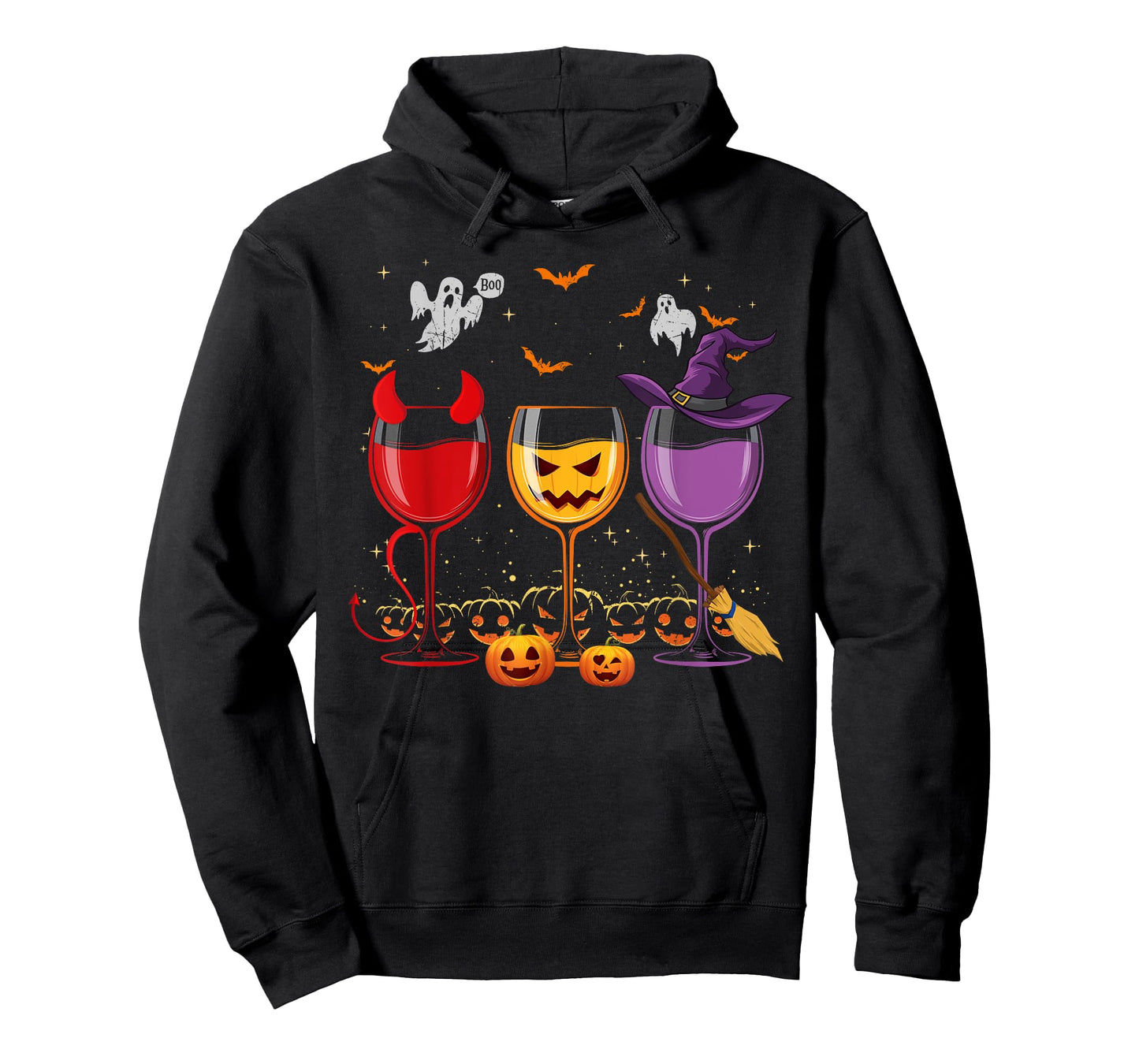 Three Glasses Of Wines Funny Halloween Wine Lover T-Shirt