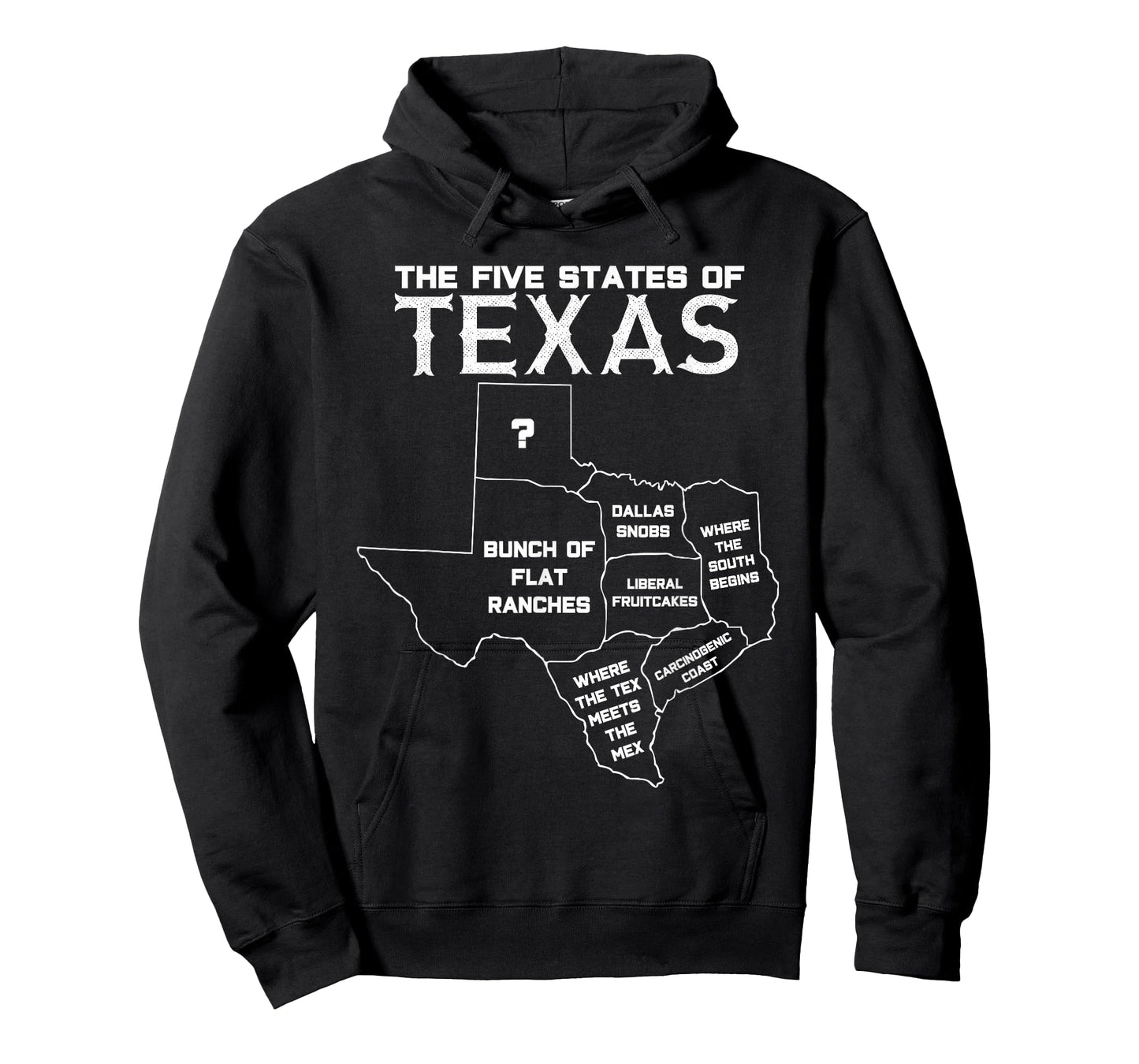Five States of Texas - Funny Maps of Dallas Houston Austin Short Sleeve T-Shirt