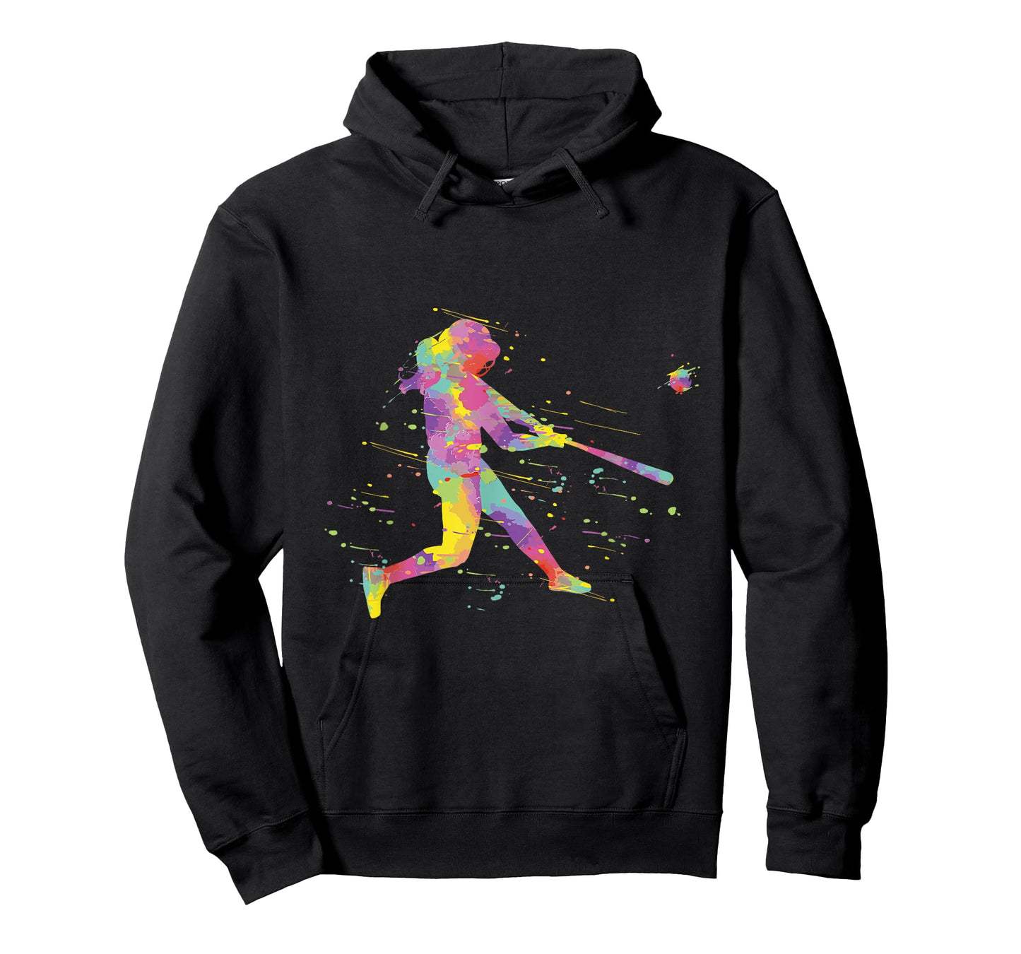 Classic Softball Girl T-Shirt - Black, Polyester & Cotton, Short Sleeve, Letter Print