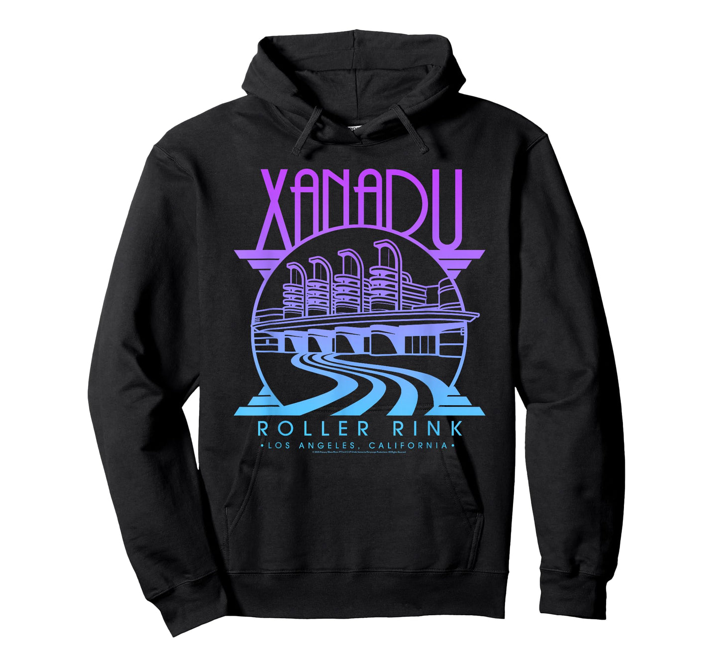 Olivia Newton-John Xanadu Roller Rink Purple Blue Fade Logo T-Shirt