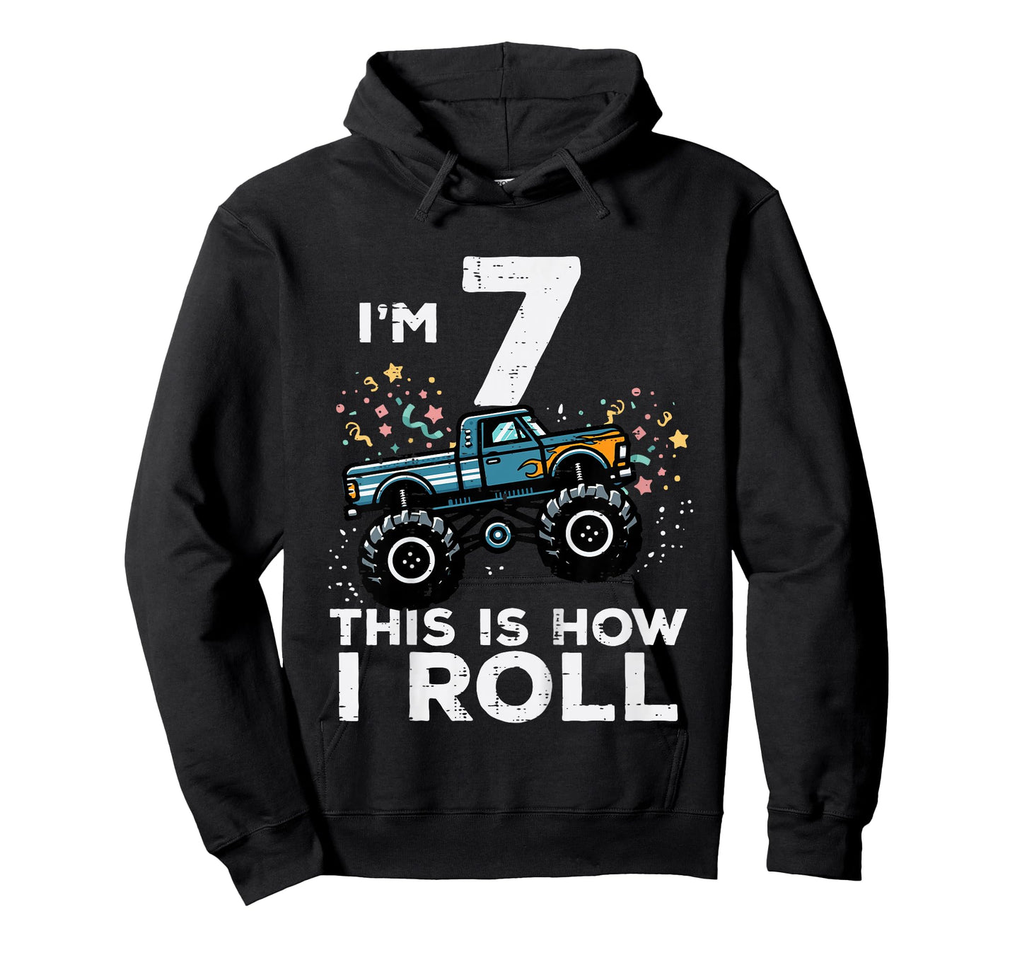 Kids Im 7 Years Old Monster Truck 7th Birthday Boys Kids T-Shirt