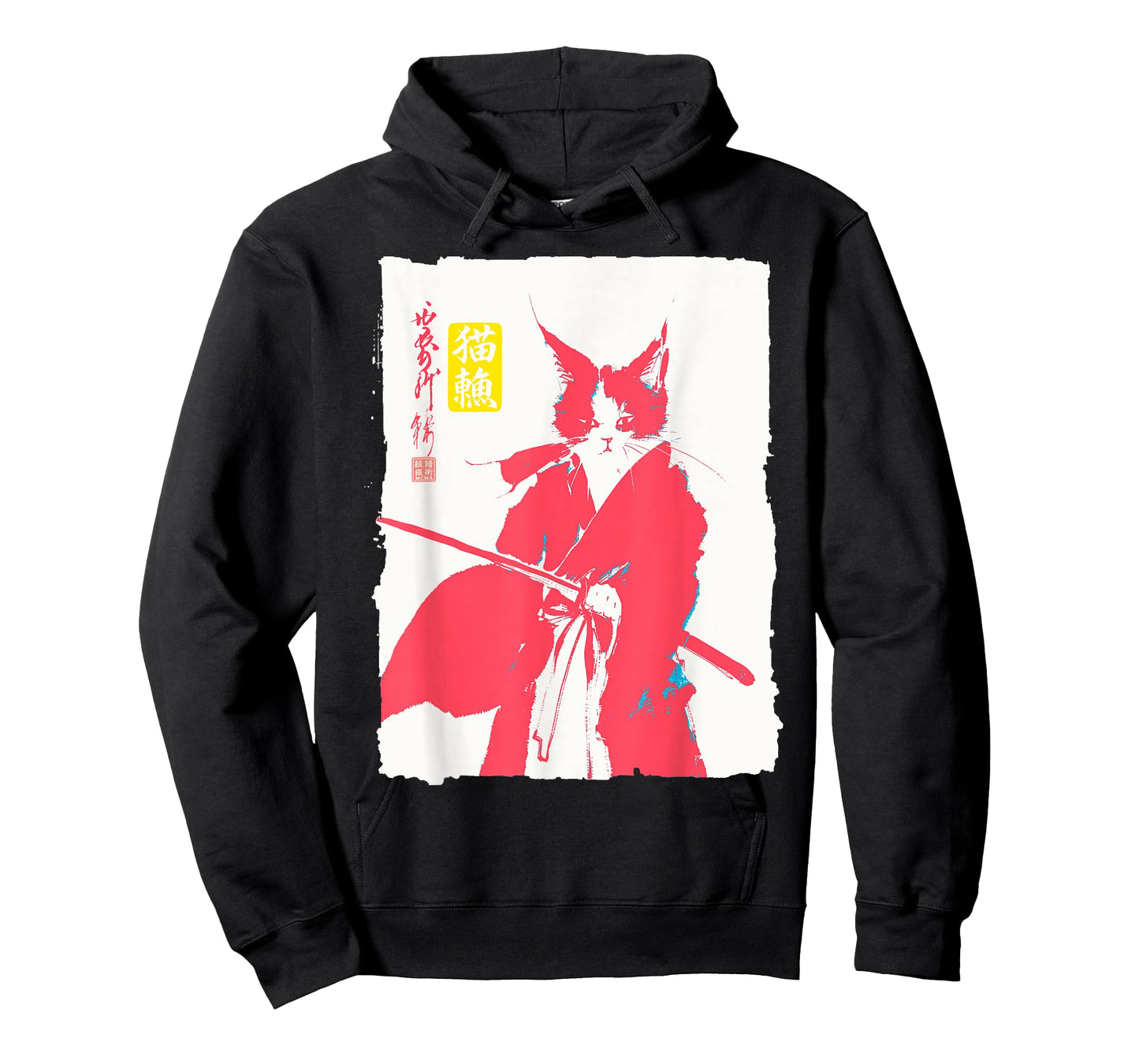 Samurai Cat Japanese Art Funny Anime Manga Graphic T-Shirt
