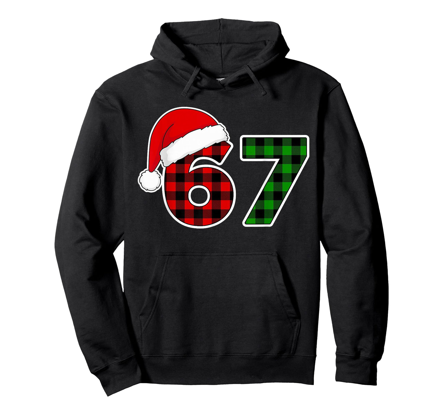 67 Meme Funny Christmas Red & Green Plaid Xmas Pajamas Kids T-Shirt